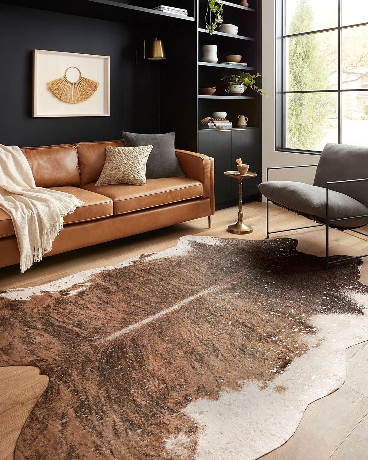 Loloi II Bryce Faux Cowhide Walnut / Champagne Area Rug