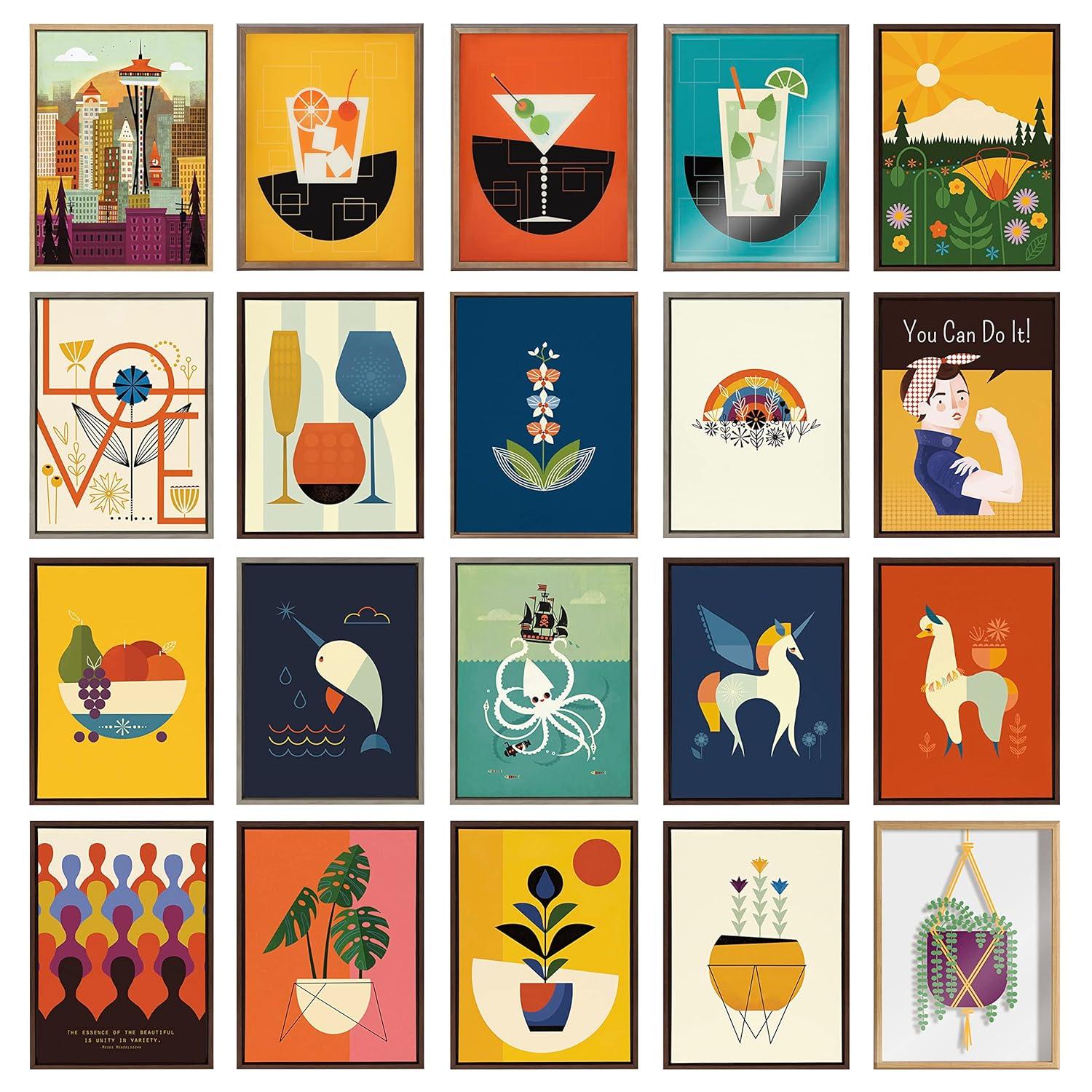 Kate & Laurel All Things Decor 18"x24" Sylvie Season's Greetings Reindeer Framed Canvas Wall Art by Amber Leaders Designs