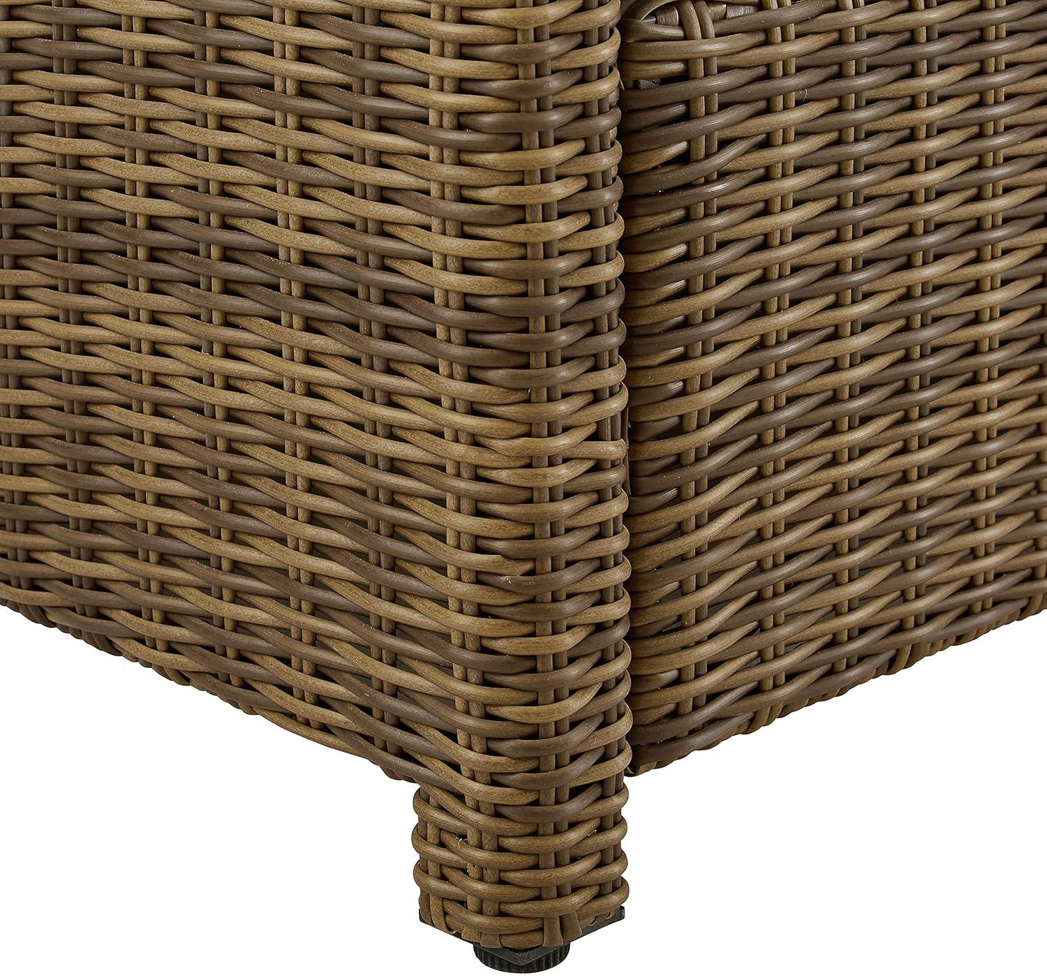 Bradenton Outdoor Wicker Arm Chair - Gray/Weathered Brown - Crosley: Steel Frame, UV-Resistant Patio Accent Chair