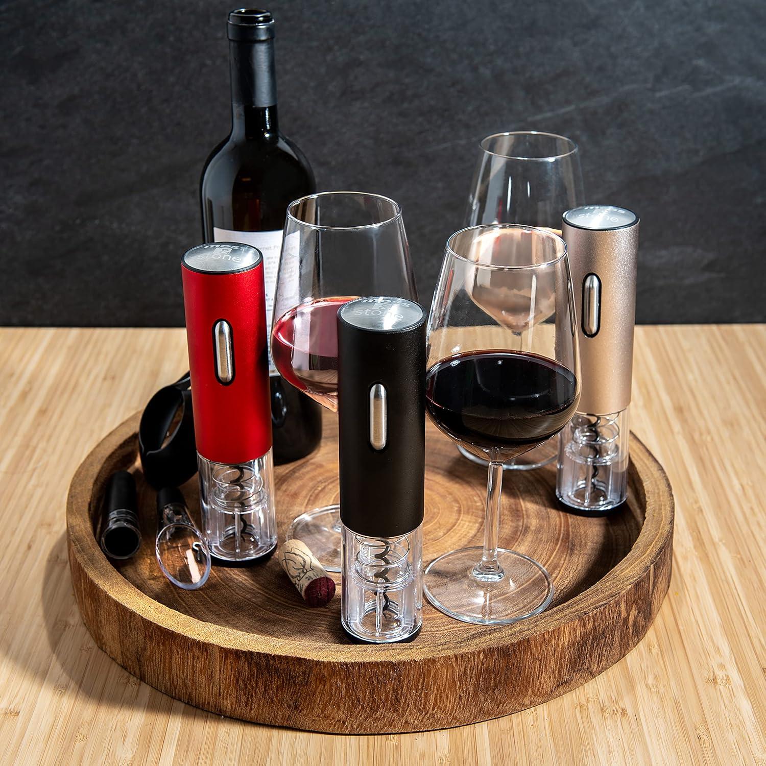 Black Stainless Steel Electric Wine Opener Set with USB Charging