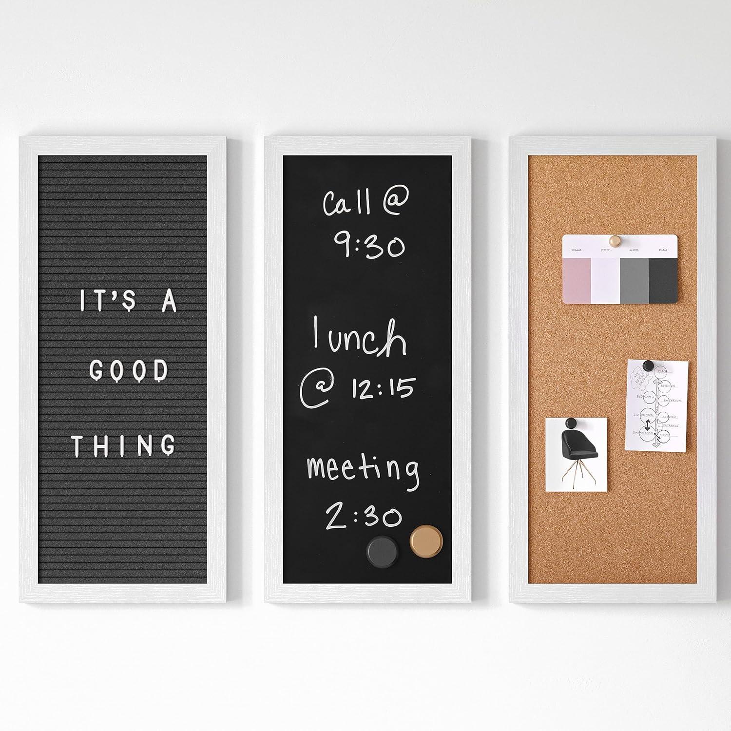 Thomas Martha Stewart Cork Board, Chalk Board, Letter Board Set with Included Push Pins, Magnets, Liquid Chalk