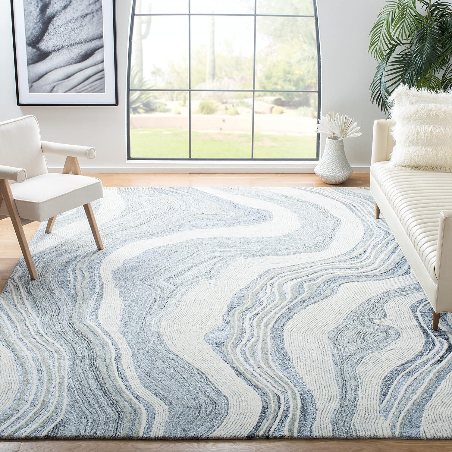 Fifth Avenue FTV121 Hand Tufted Indoor Area Rug - Grey/Ivory - 6'x6' - Safavieh