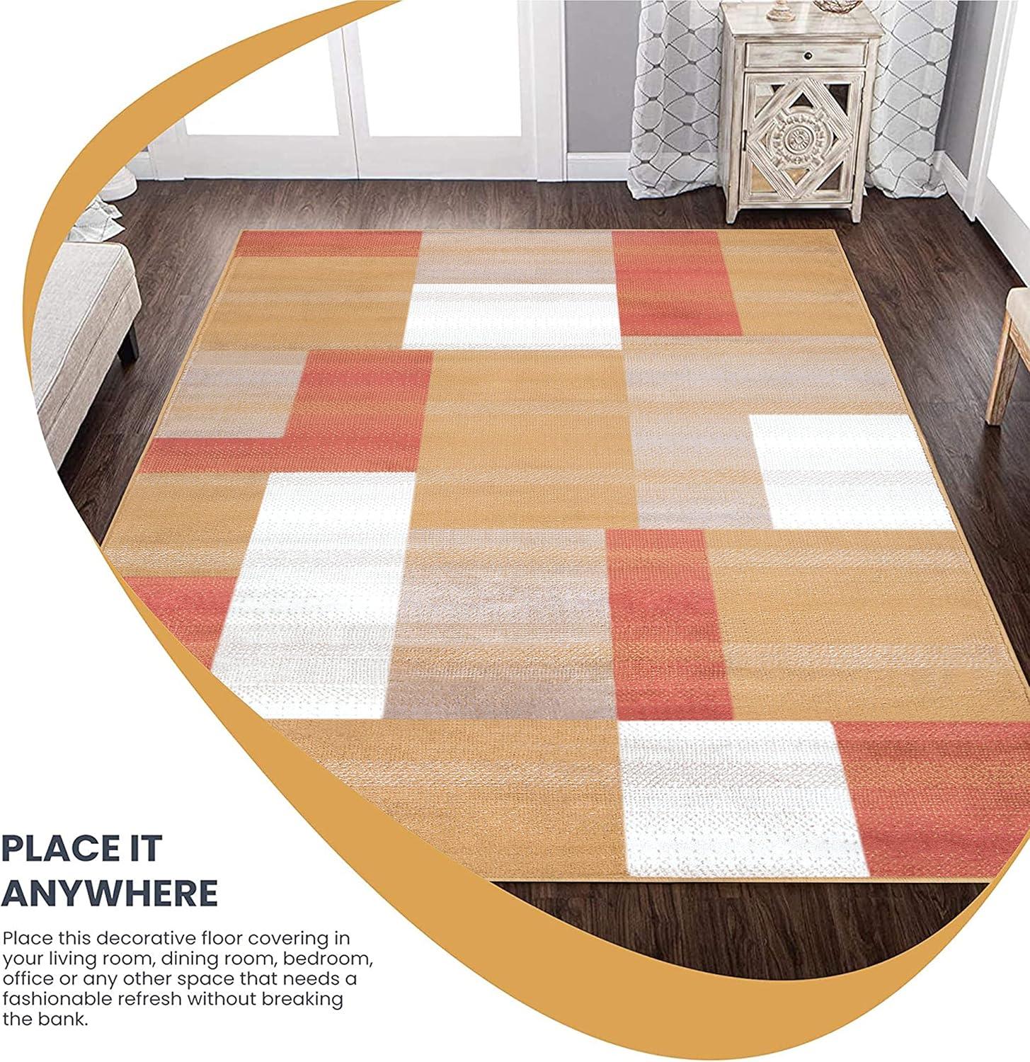 Ginger Geometric Patchwork Indoor Area Rug 8' x 10'