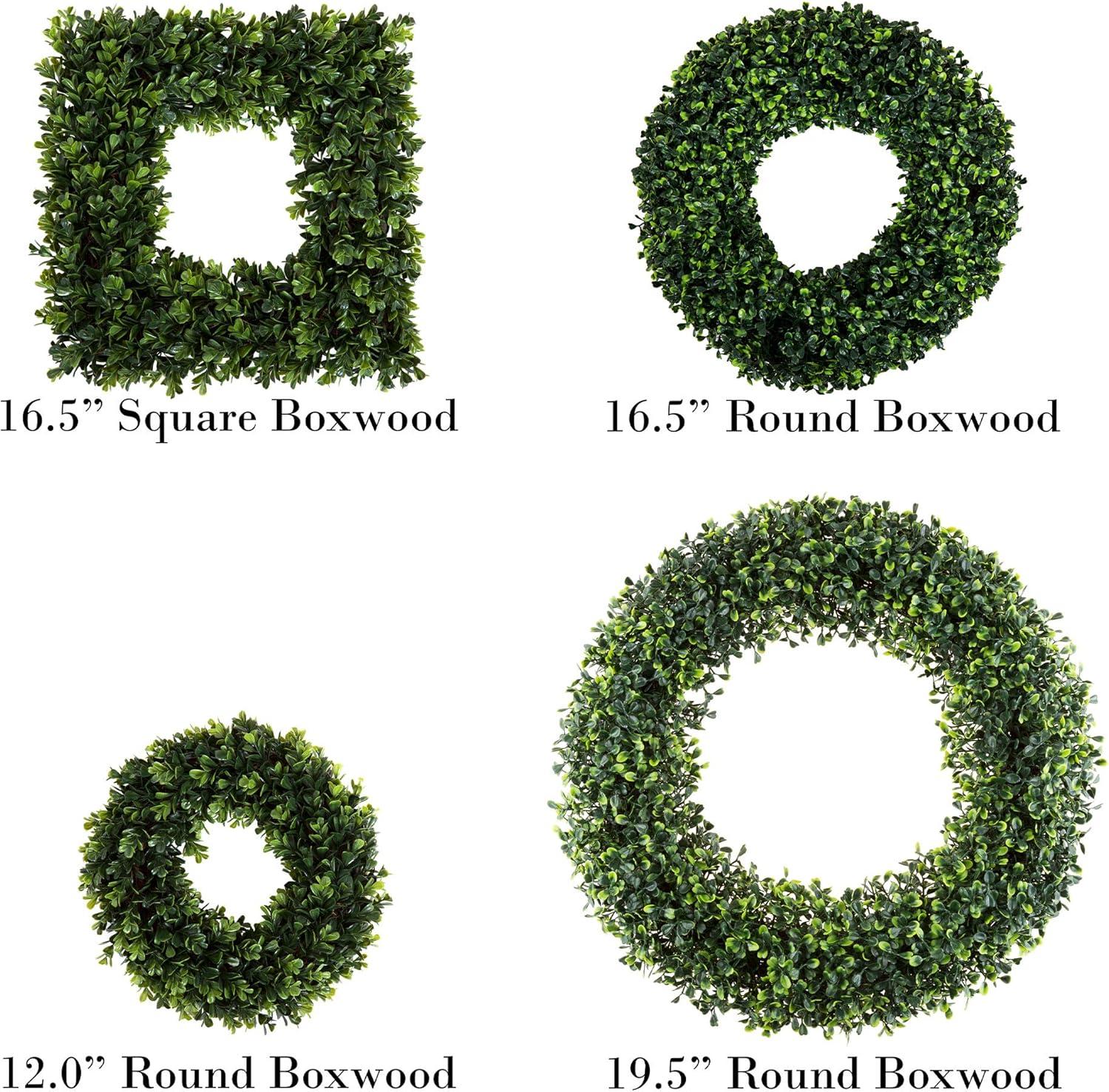 19.5-Inch Artificial Boxwood Wreath for Front Door Home Decor by Pure Garden