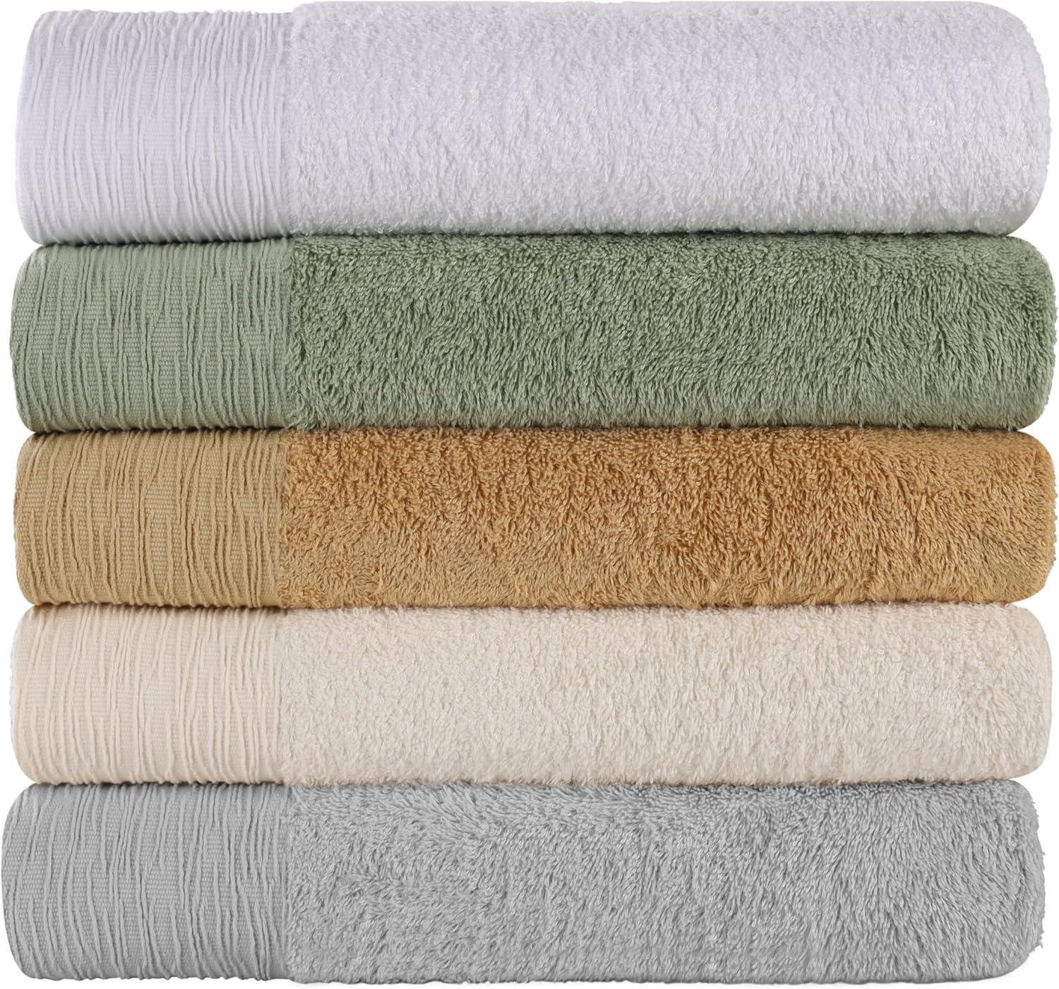 Superior Rayon from Bamboo Soft Modern 12-Piece Towel Set, Ivory