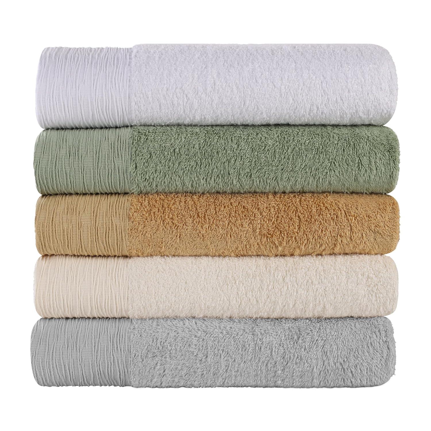 Superior Rayon from Bamboo Soft Modern 12-Piece Towel Set, Platinum