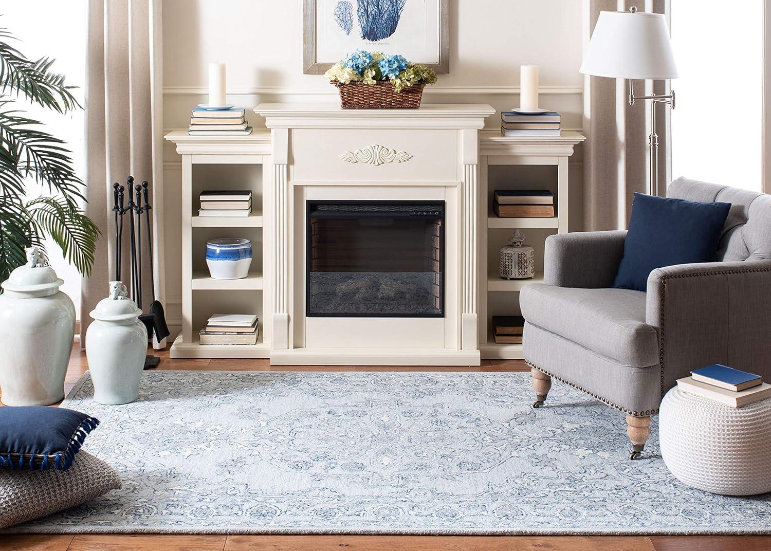 Micro-Loop MLP504 Hand Tufted Indoor Area Rug - Light Blue/Ivory - 8'x10' - Safavieh