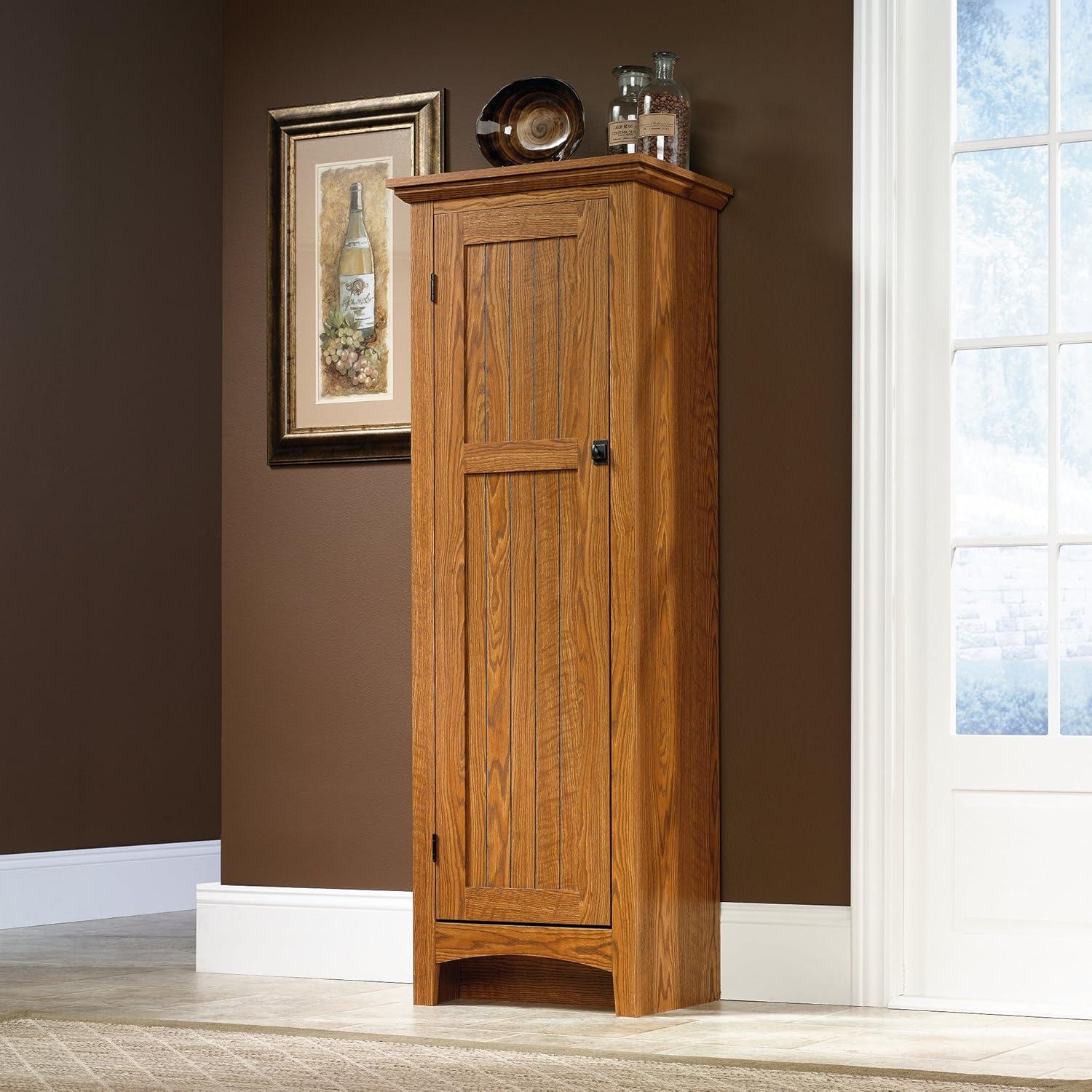 Carolina Oak Tall Pantry Cabinet with Adjustable Shelves