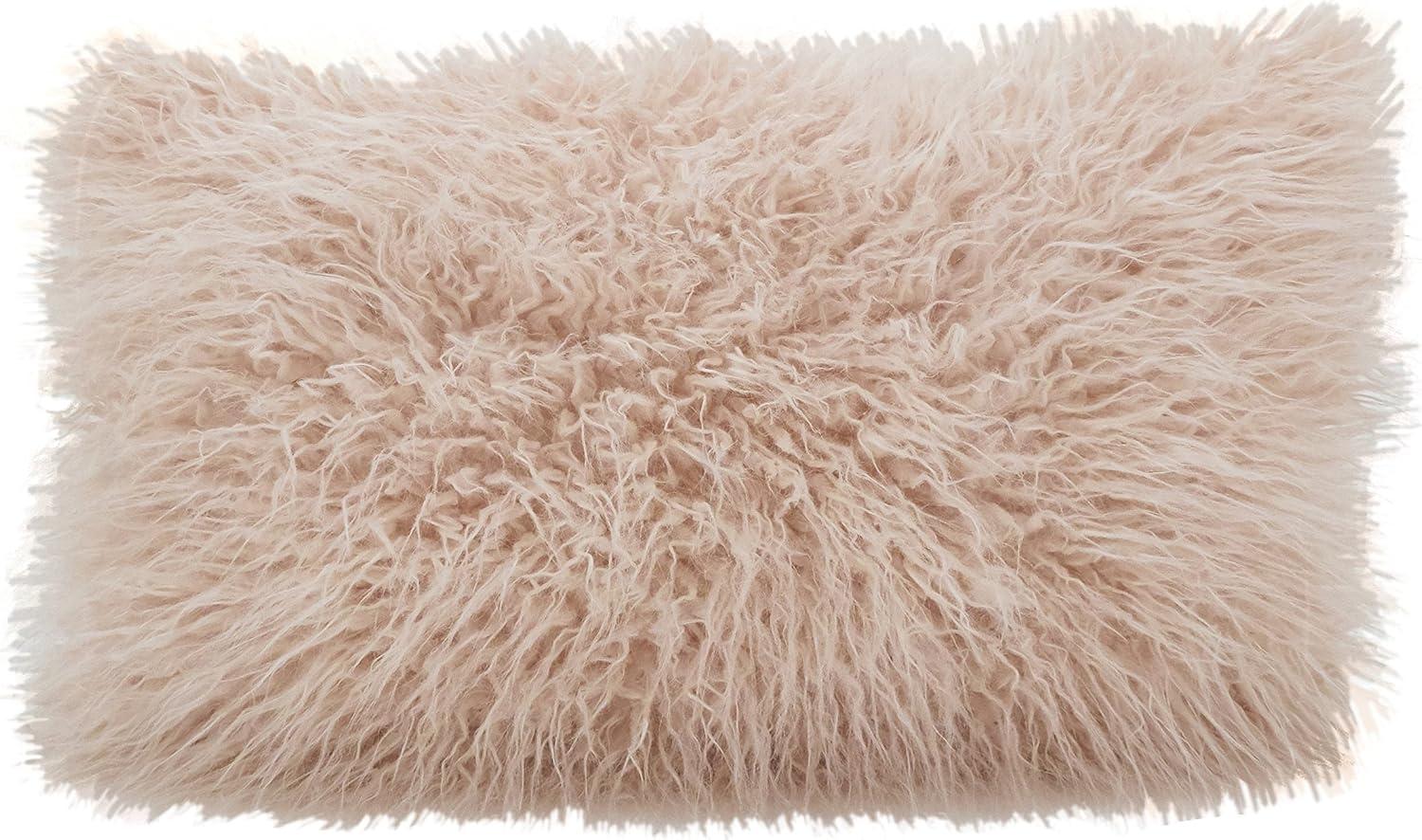 Saro Lifestyle Mongolian Faux Fur Throw Pillow