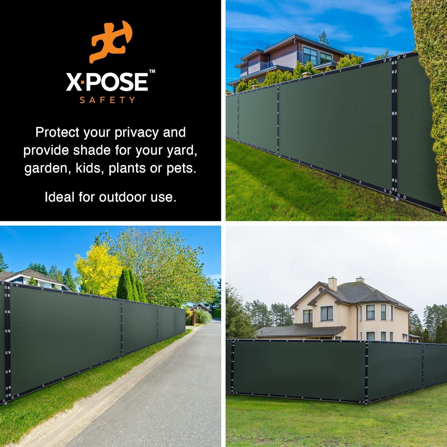 Xpose Safety Heavy Duty Privacy Screen Fence - 6’ x 50’ Green - 90% Visibility and UV Blocking - Easy Installation, Breathable Mesh for Yard, Garden, Greenhouse, Plant Nursery, Pet Kennel, Dog Run