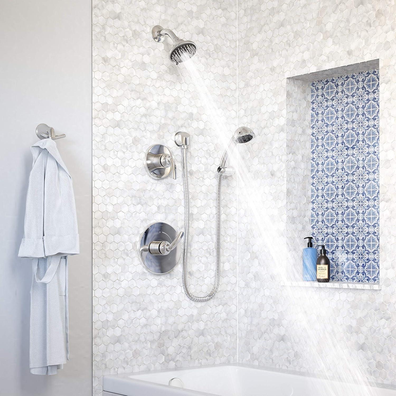 Symmons 5505-1.5-TRM Elm 2-Handle 5-Spray Shower Trim with 3-Spray Hand Shower in Polished Chrome (Valves Not Included)