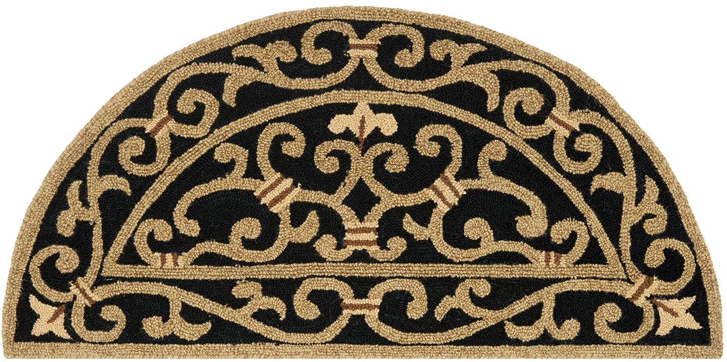 SAFAVIEH Chelsea Aragon Geometric Borders Wool Area Rug, Ivory/Dark Blue, 2'6" x 4'