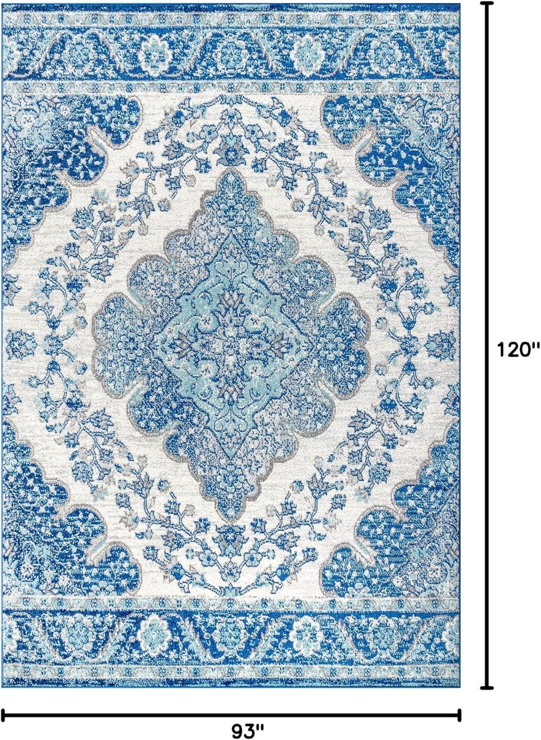 JONATHAN Y Bohemian FLAIR Boho Vintage Medallion Cream/Blue 8 ft. x 10 ft. Area Rug