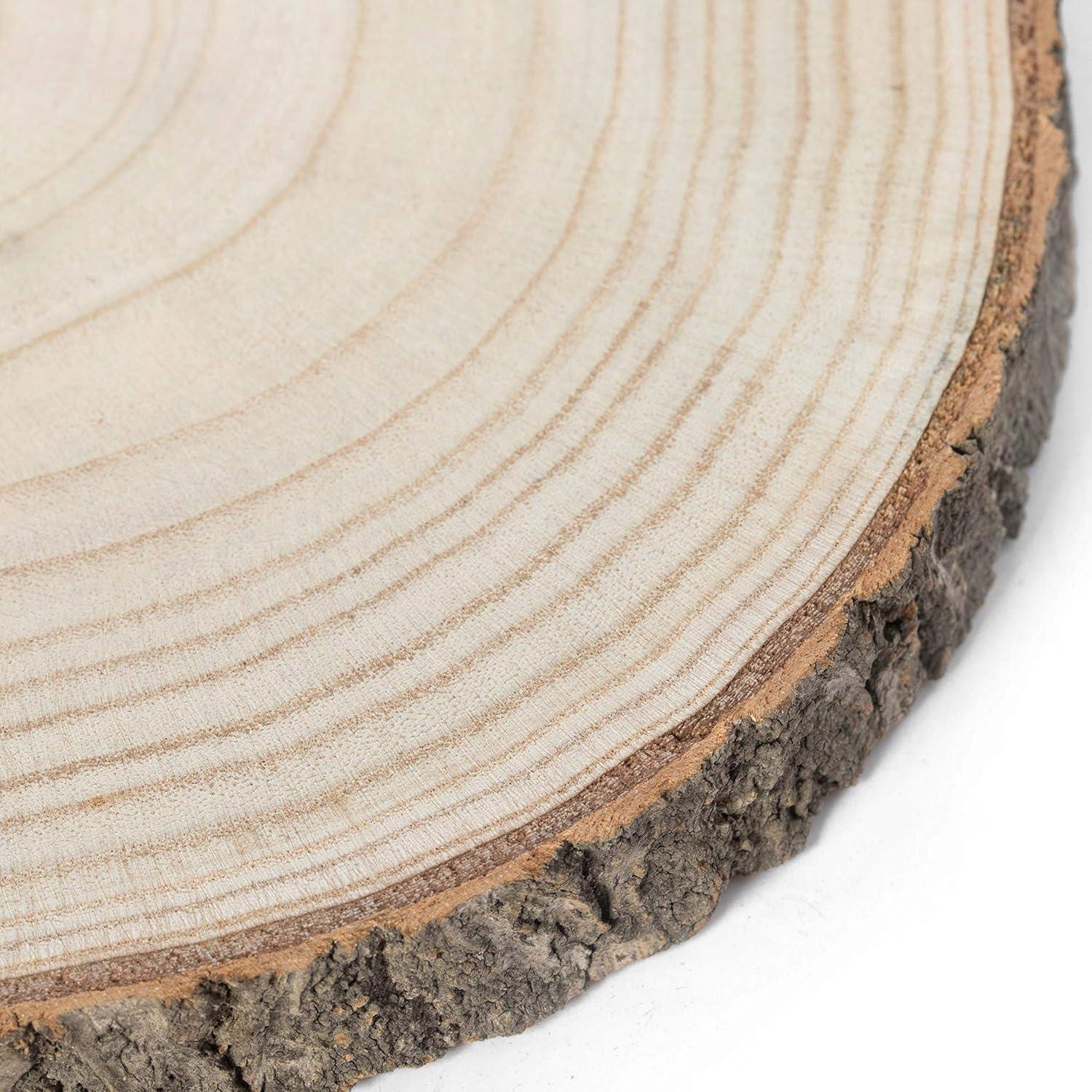 Vintiquewise Barky Natural Wood Slabs Rustic Ornament Slice Tray Table Charger -Approximately  12 Inch Dia
