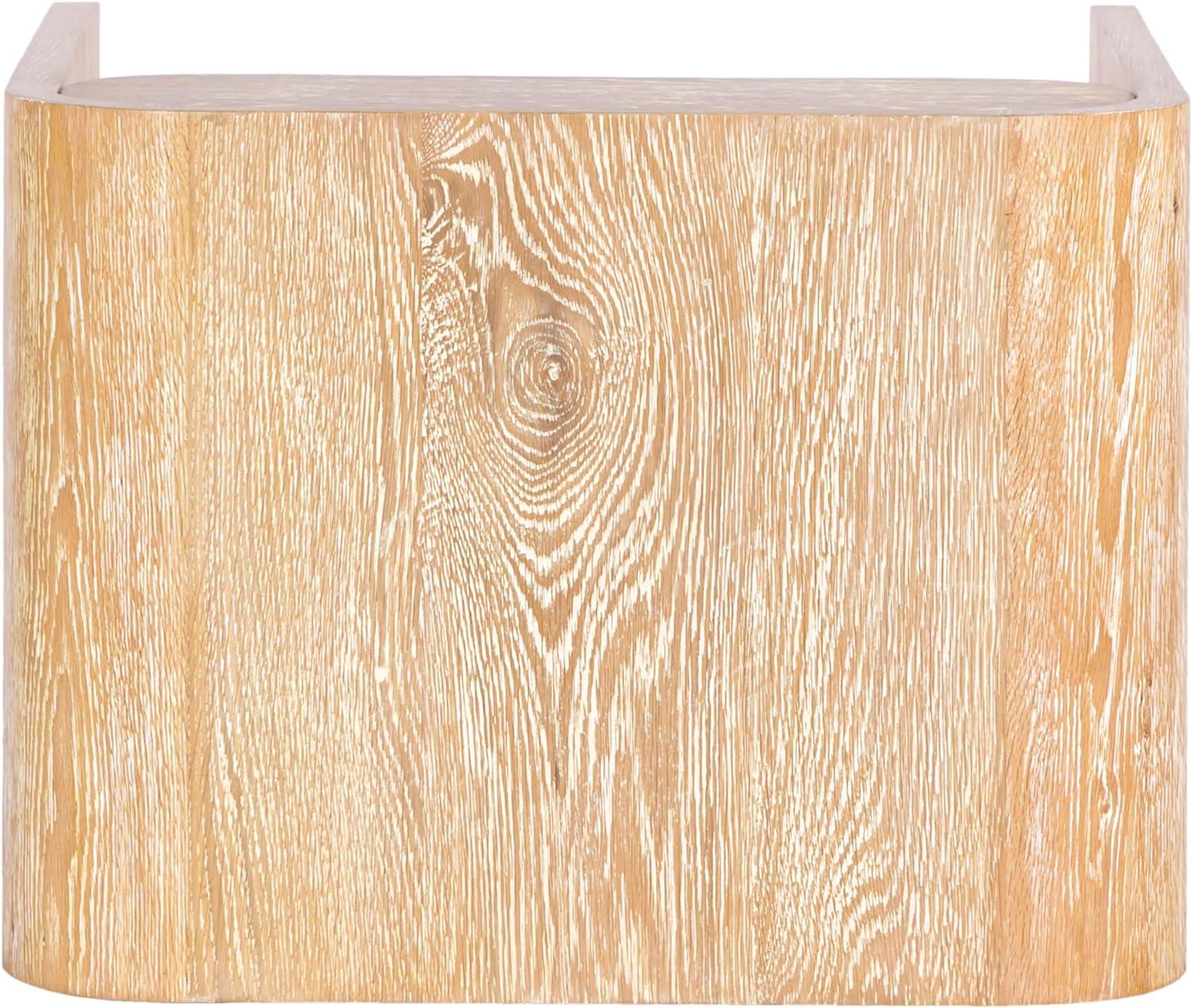 Cresthill Mid-Century White Oak 1-Drawer Nightstand