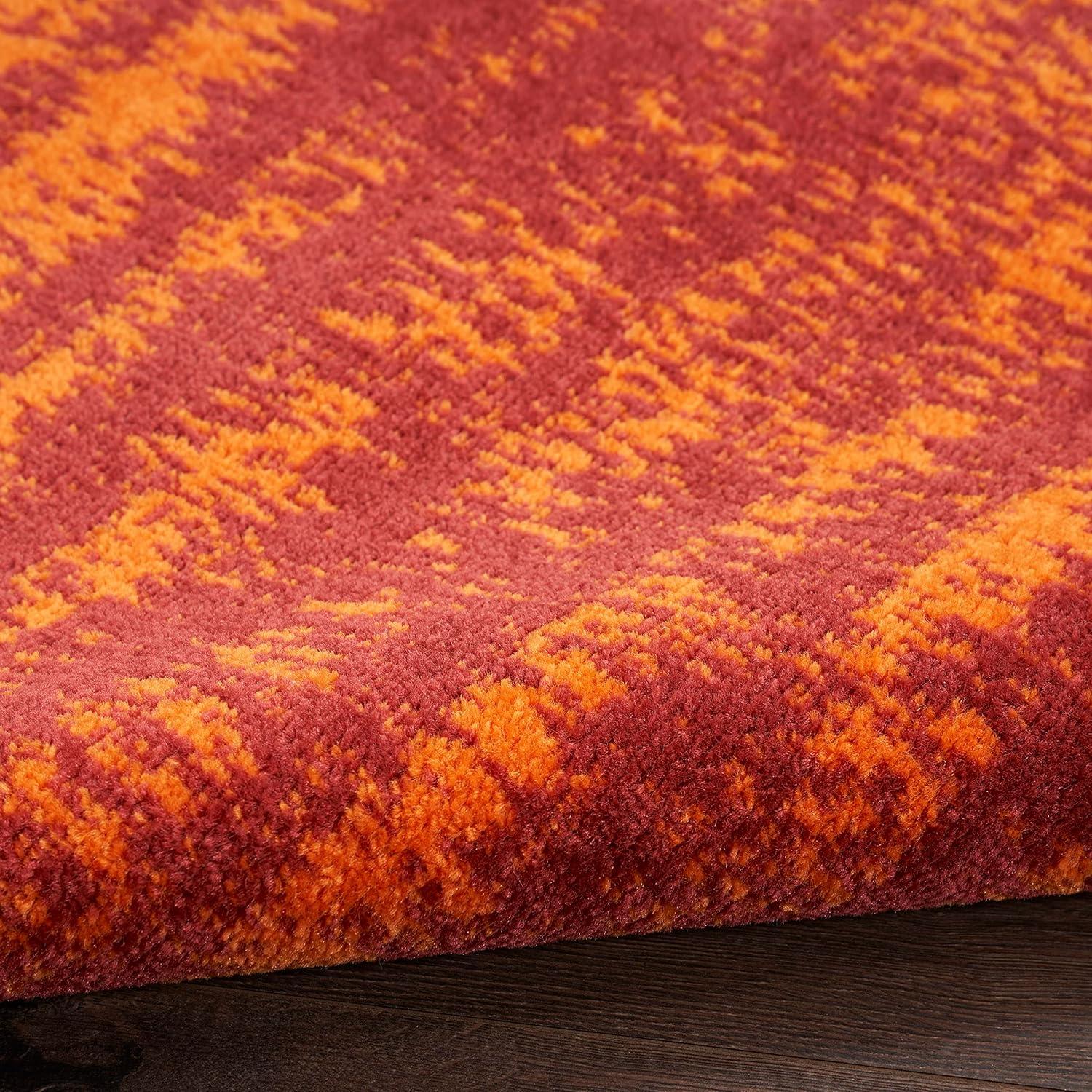 Nourison Essentials 2' x 6' Red Modern Indoor/Outdoor Rug