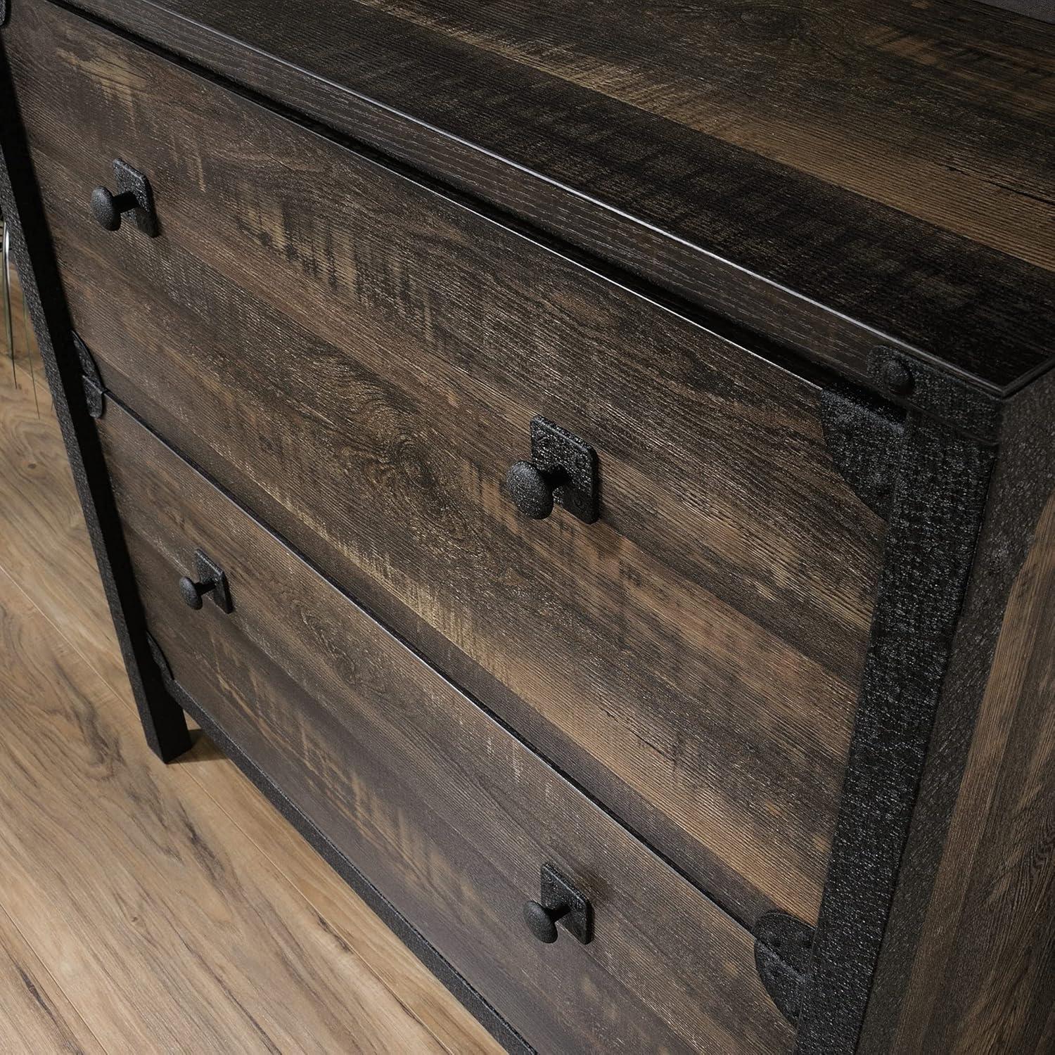 Carbon Oak 2-Drawer Industrial Lateral File Cabinet