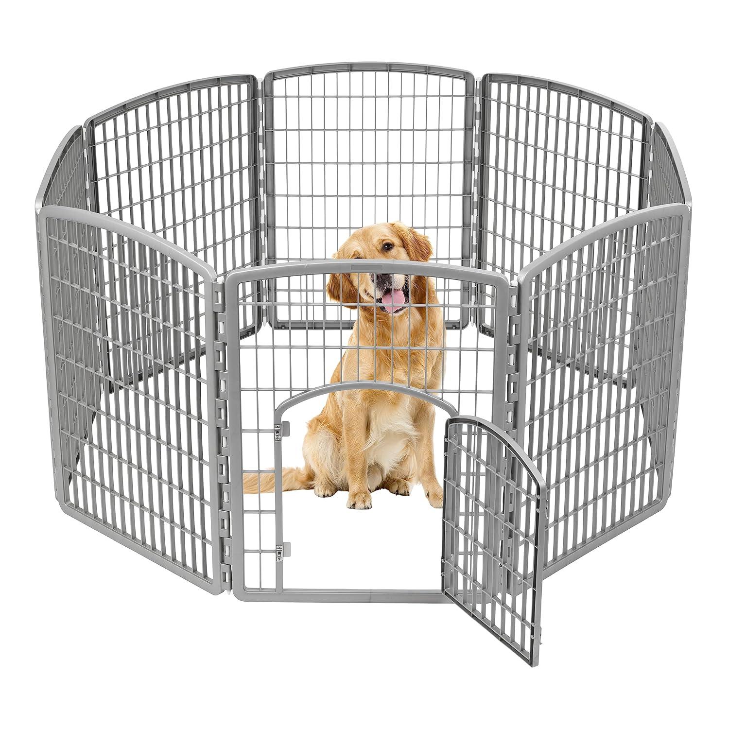 34.25'' H 8 Panel Exercise Pen With Door