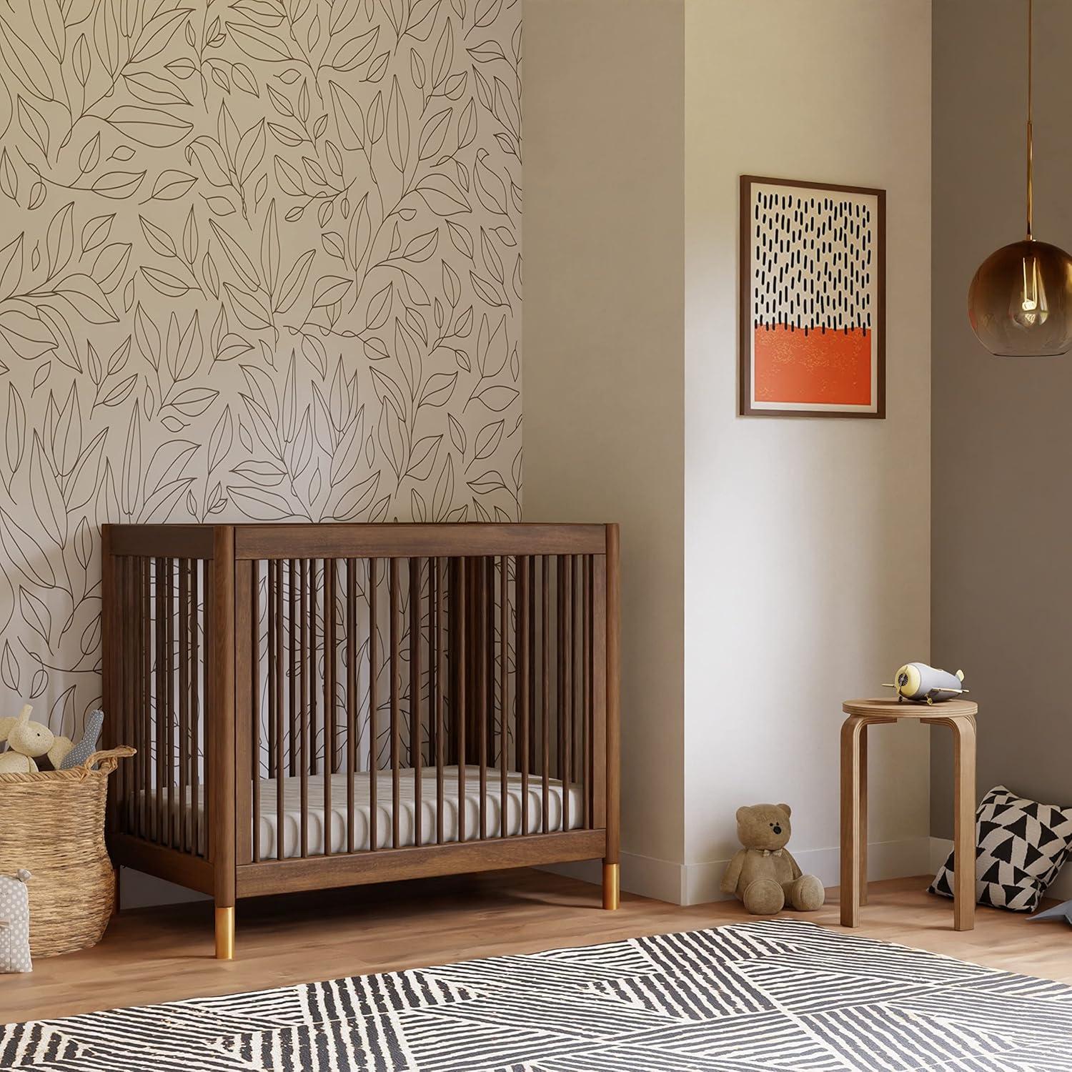 Babyletto Gelato Natural Walnut Wood 4-in-1 Convertible Mini Baby Crib