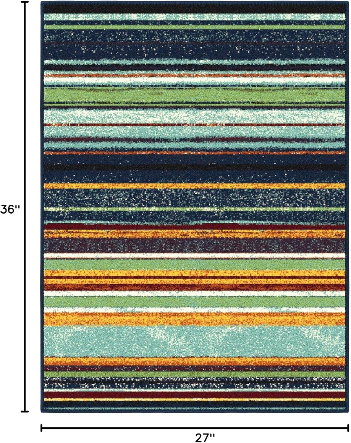 Multicolor Synthetic Non-Slip 27" x 36" Area Rug