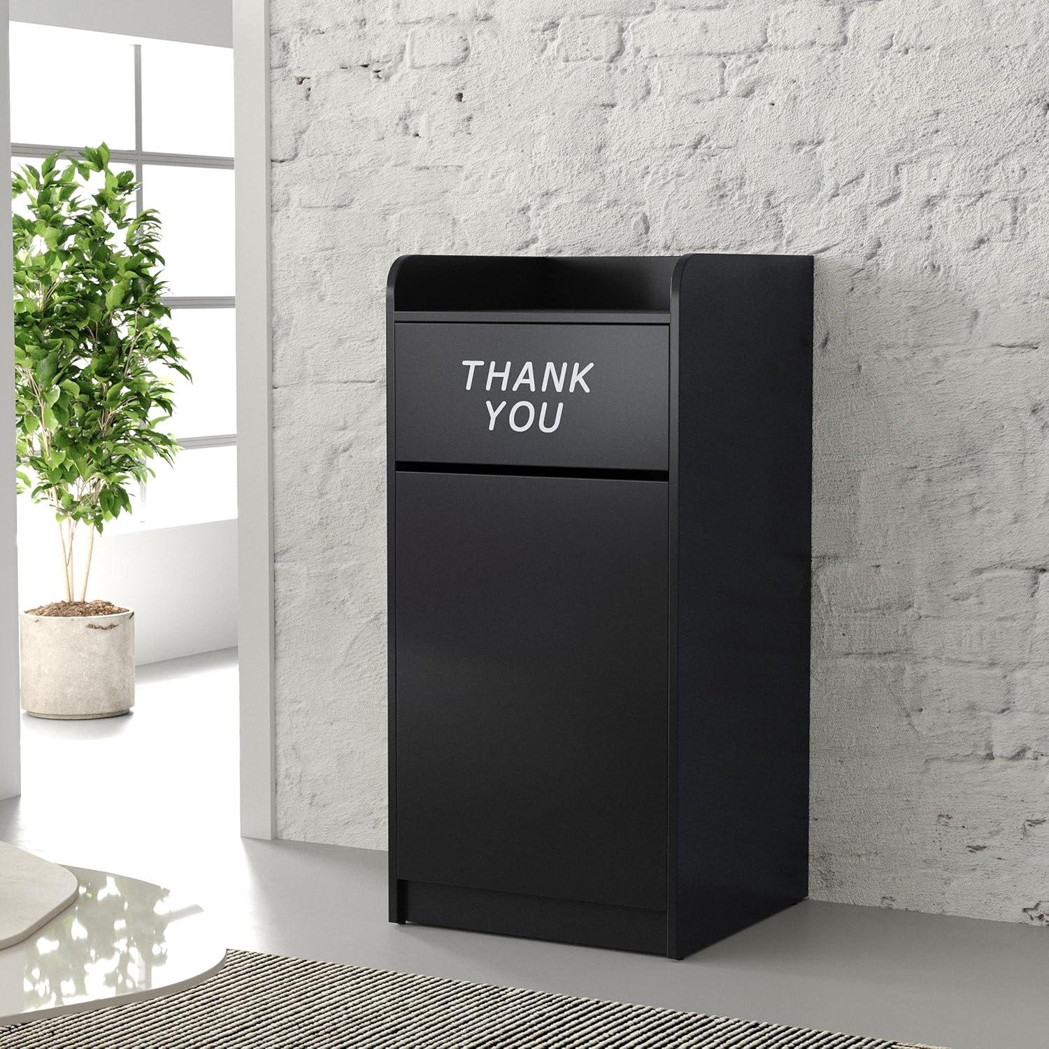 Sony 36-Gal. Wood Commercial Grade Tray Top Trash Receptacle by Flash Furniture