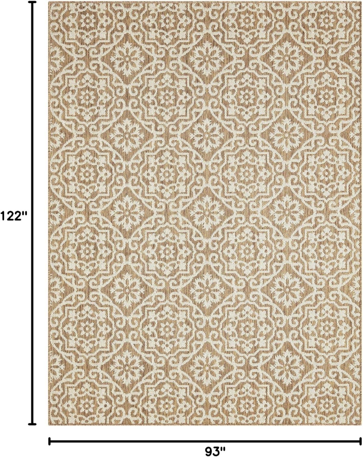 Nicole Miller New York Patio Country Danica Geometric Indoor/Outdoor Area Rug, Brown/Beige
