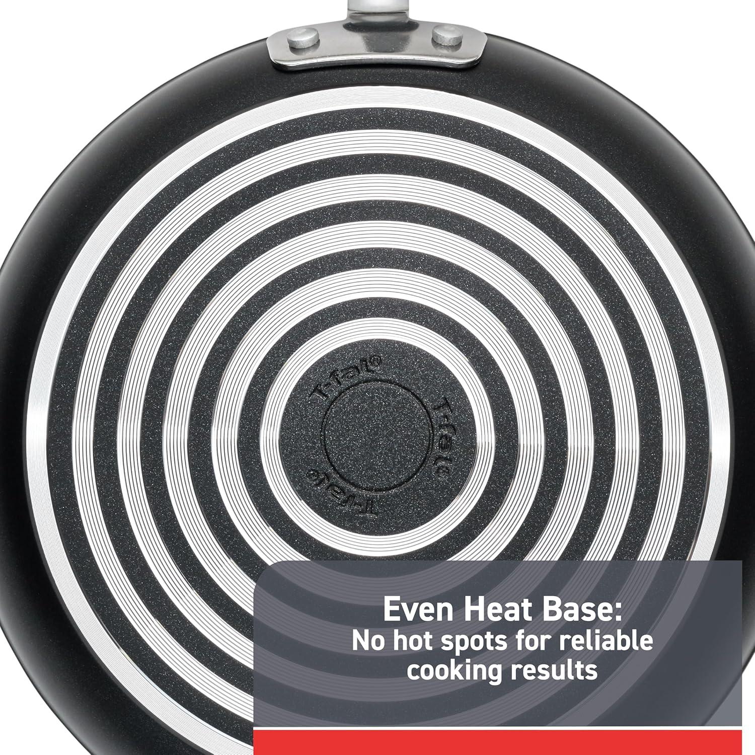T-fal C4610263 Titanium Advanced Nonstick Thermo-Spot Heat Indicator Dishwasher Safe Cookware Fry Pan, 8-Inch, Black -
