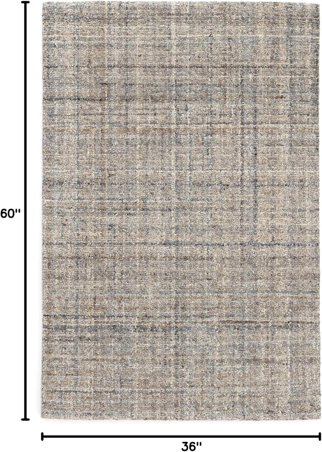 Harris Blue/Brown Hand Micro Hooked Wool Rug
