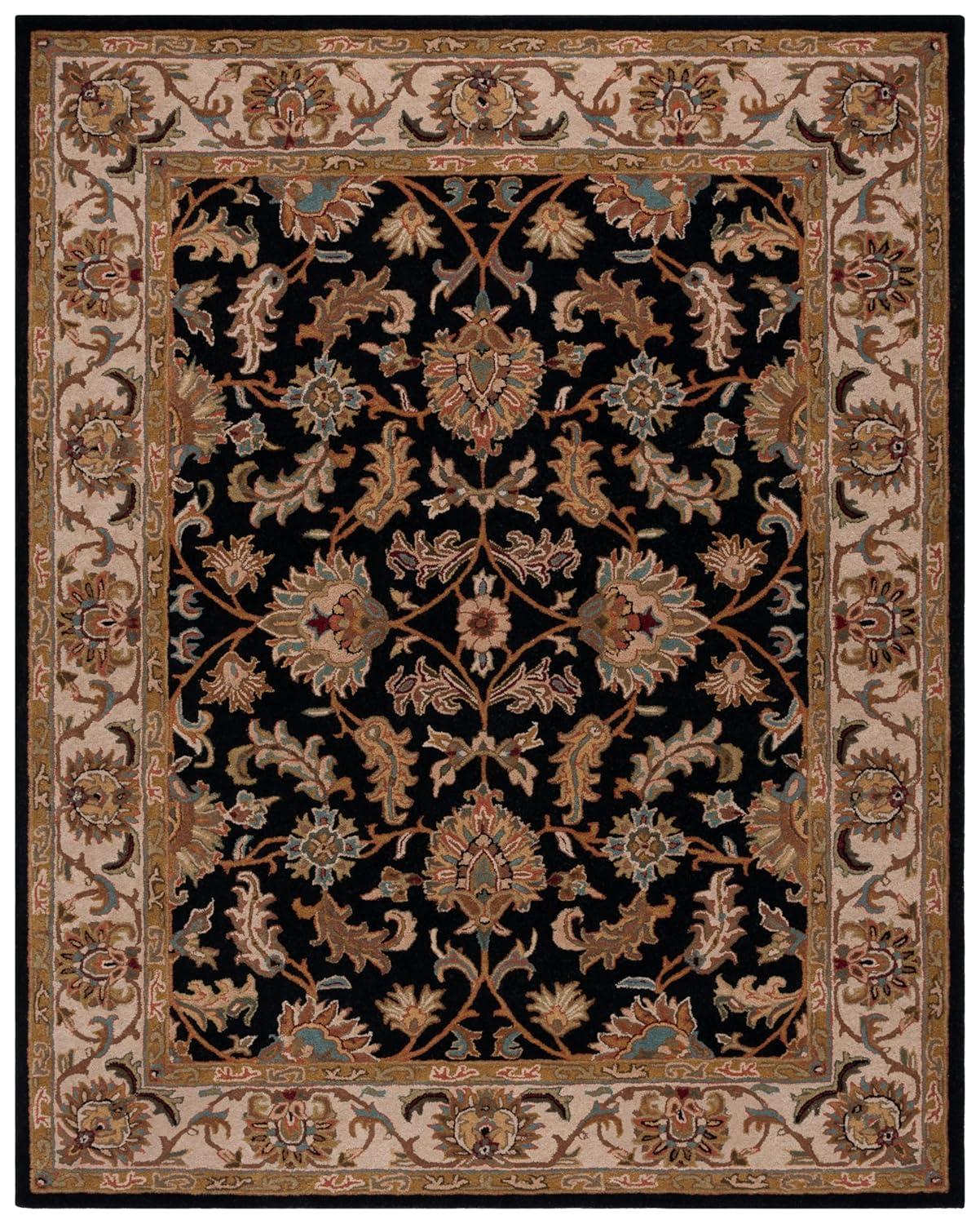 SAFAVIEH Heritage Valery Traditional Wool Area Rug, Black/Beige, 9'6" x 13'6"