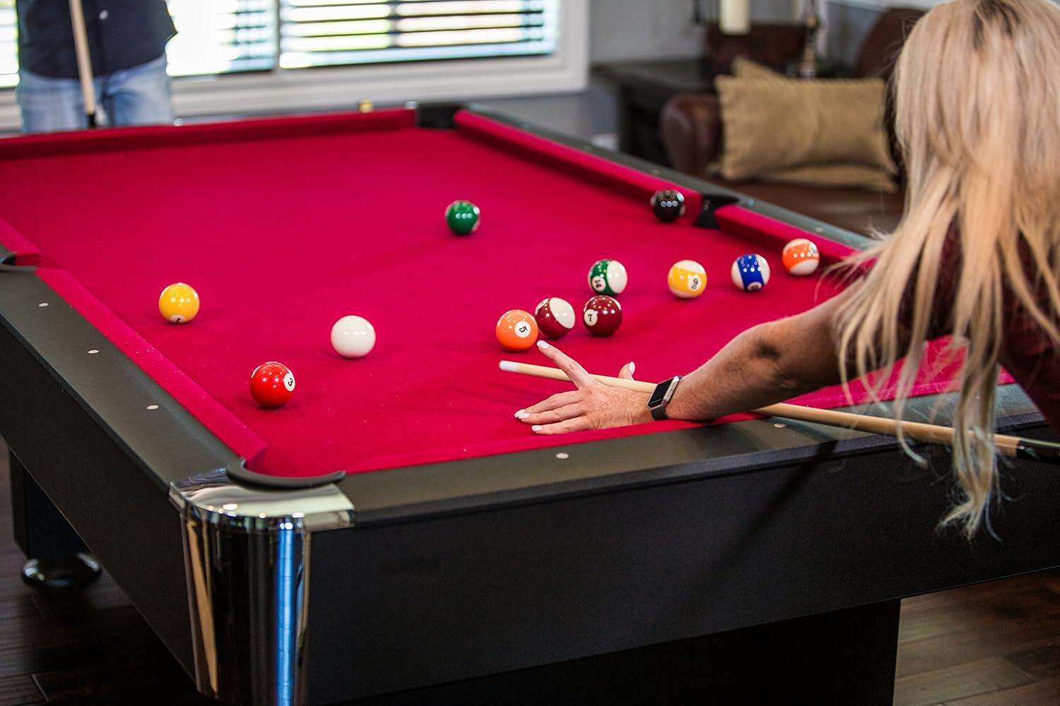 Donovan II 8' Black and Red Slate Billiard Table