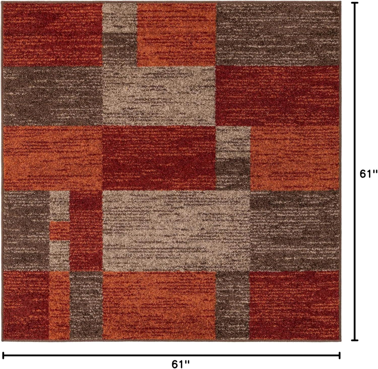 Unique Loom Autumn Collection Area Rug - Providence (5' Square Multi/Beige)