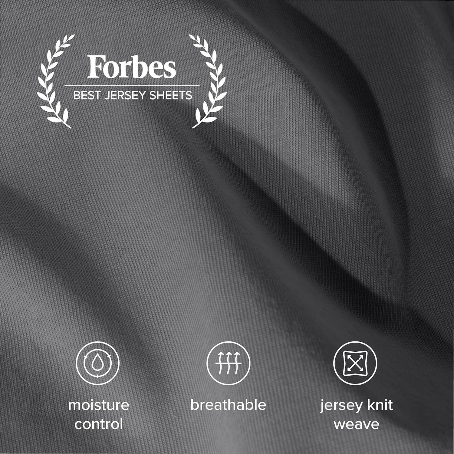 Bare Home Organic 100% Cotton Jersey Knit Fitted Sheet