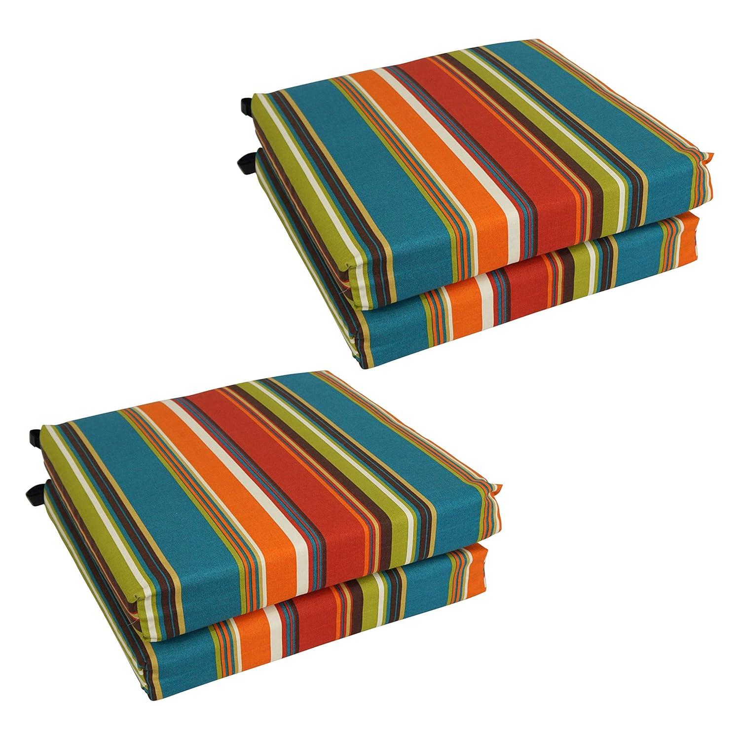 Blazing Needles 20-inch by 19-inch Indoor/Outdoor Chair Cushions (Set of 4) - 20 x 19 Westport Teal