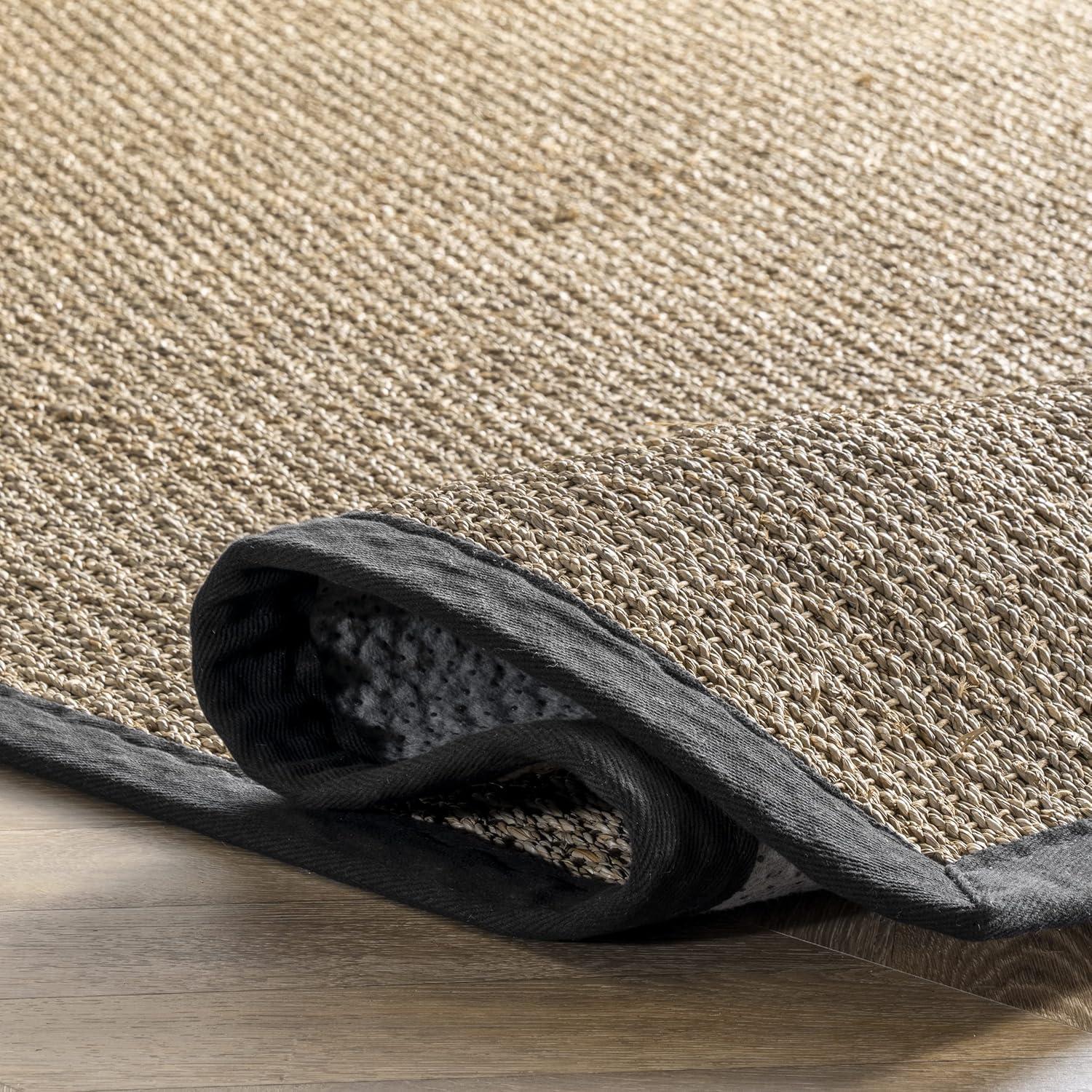 Elijah Black Seagrass 8' x 10' Easy-Care Area Rug