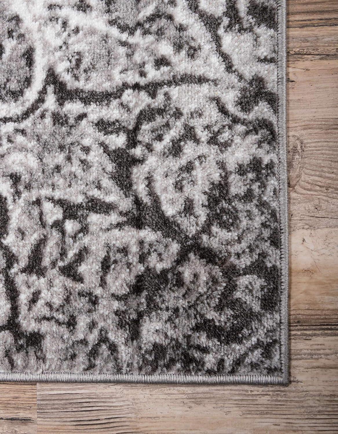 Unique Loom 4' 0 x 6' 0 Sofia Grace Dark Gray Area Rug