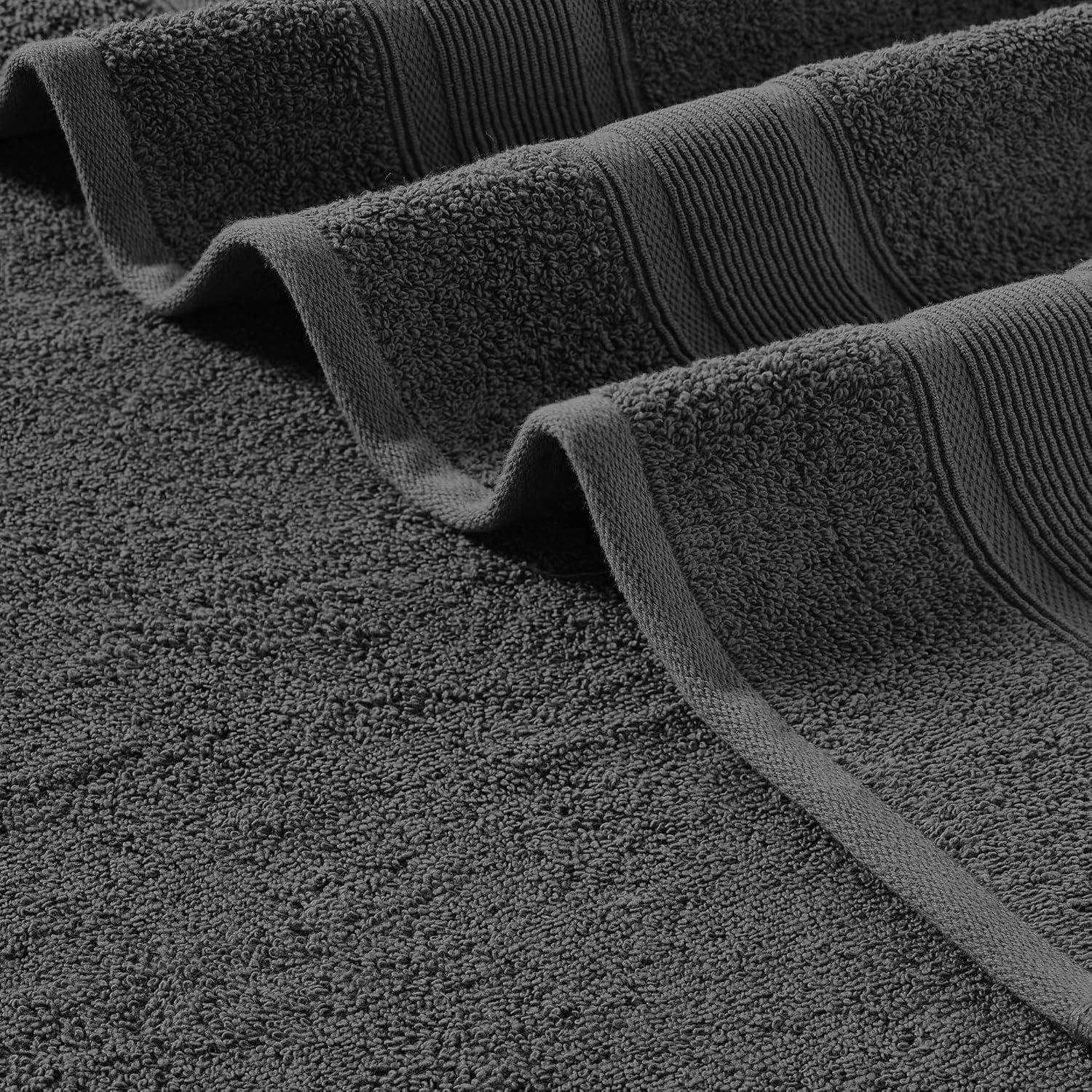 Modern Threads 6 Piece Cotton Jacquard Towel Set, Capri, Coal