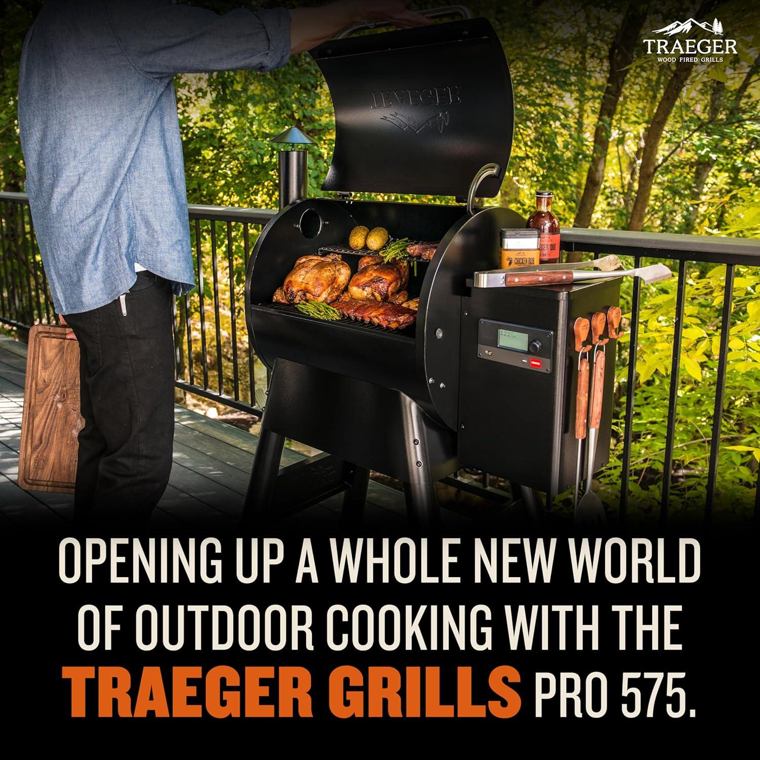 Black Steel WiFi-Enabled Wood Pellet Smoker Grill