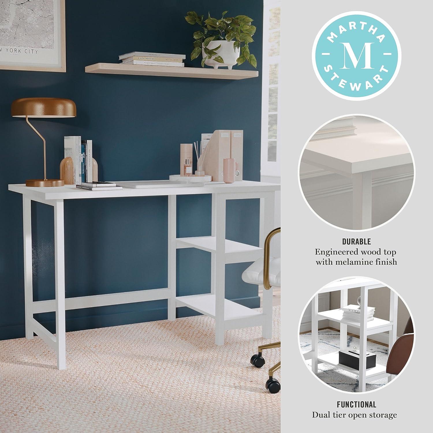 Martha Stewart Beckett Home Office Trestle Desk with Shelves