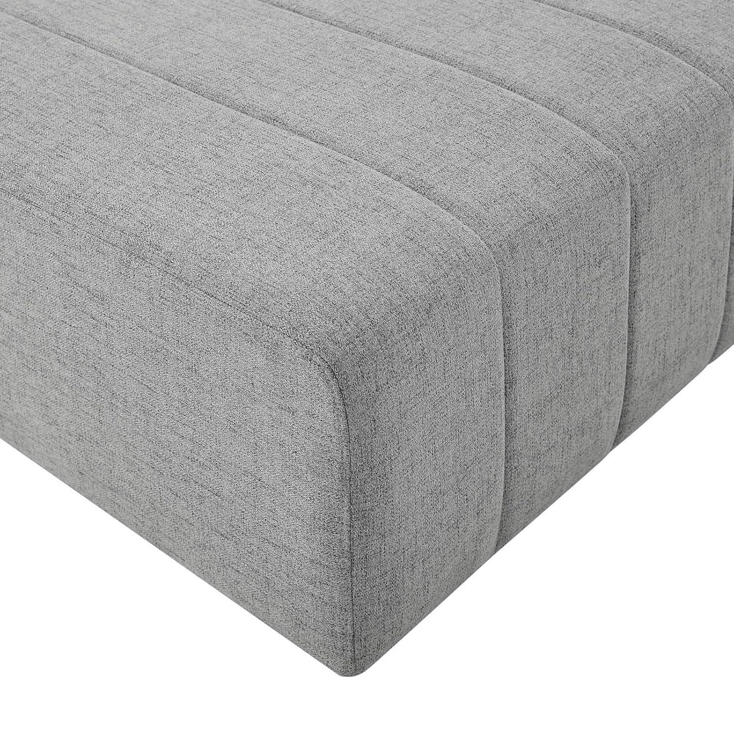 Modway Bartlett Polyester Fabric Upholstered Armless Chair in Light Gray