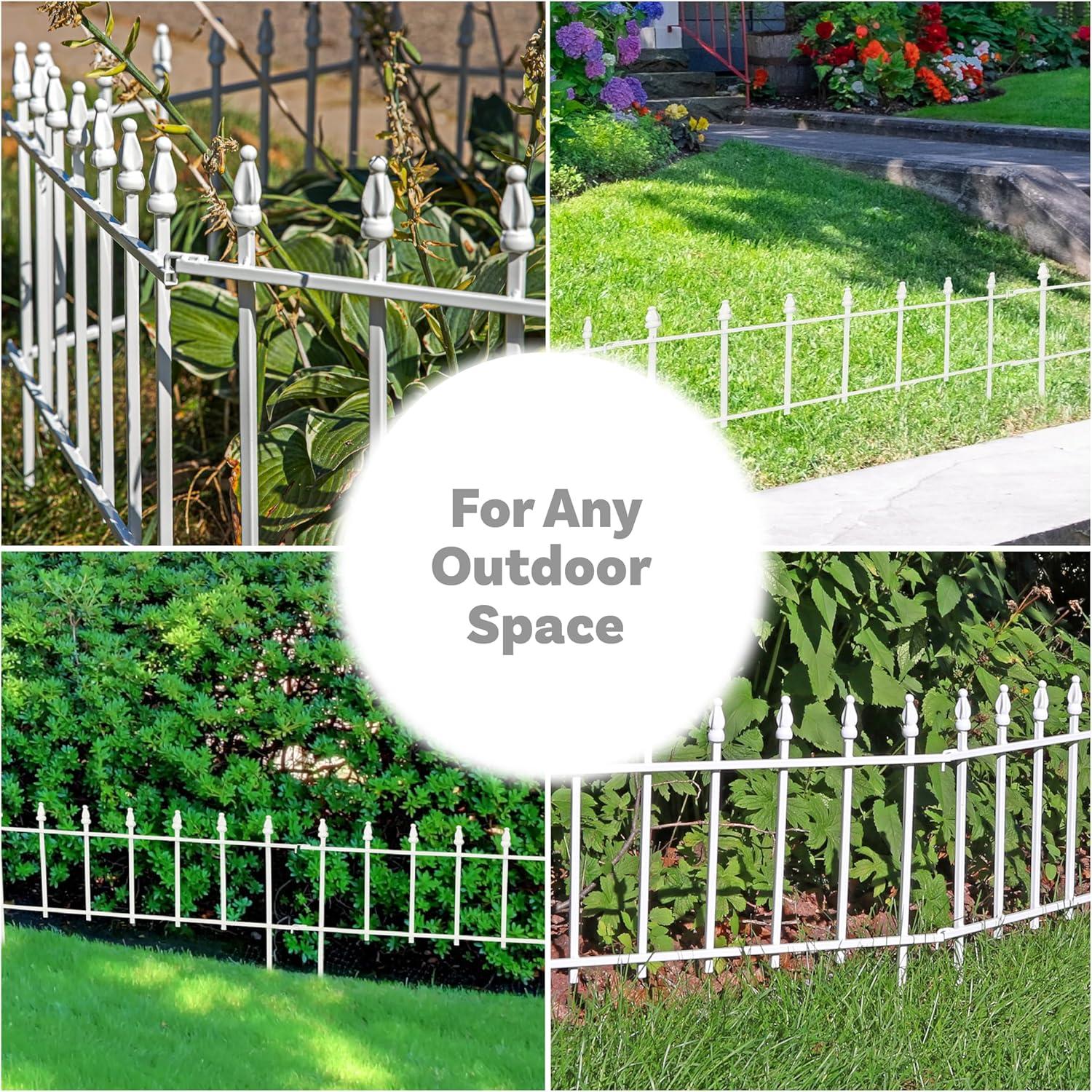 18" x 22" Iron Decorative Garden Fence Panels (Set of 5)