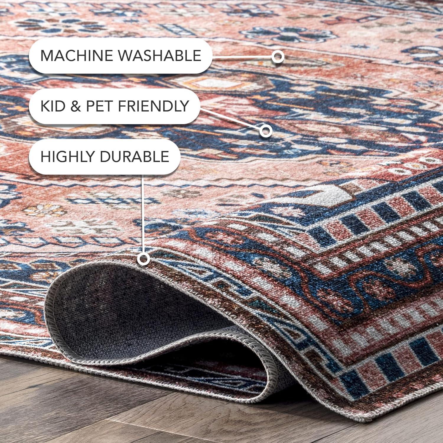 Nuloom Nevaeh Machine Washable Bohemian Medallion Indoor Area Rug