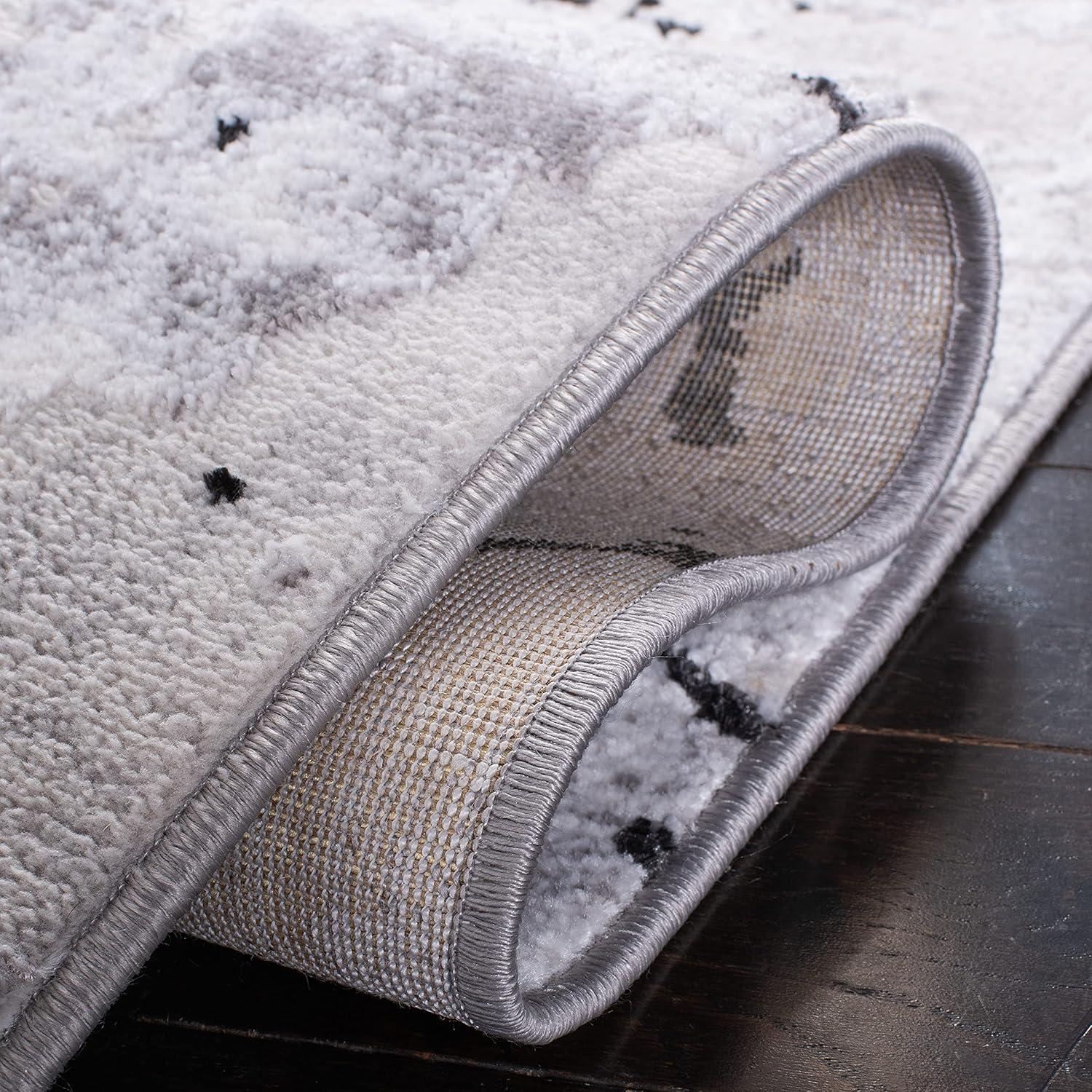 Amelia ALA293 Power Loomed Indoor Runner Rug - Grey/Black - 2'x8' - Safavieh