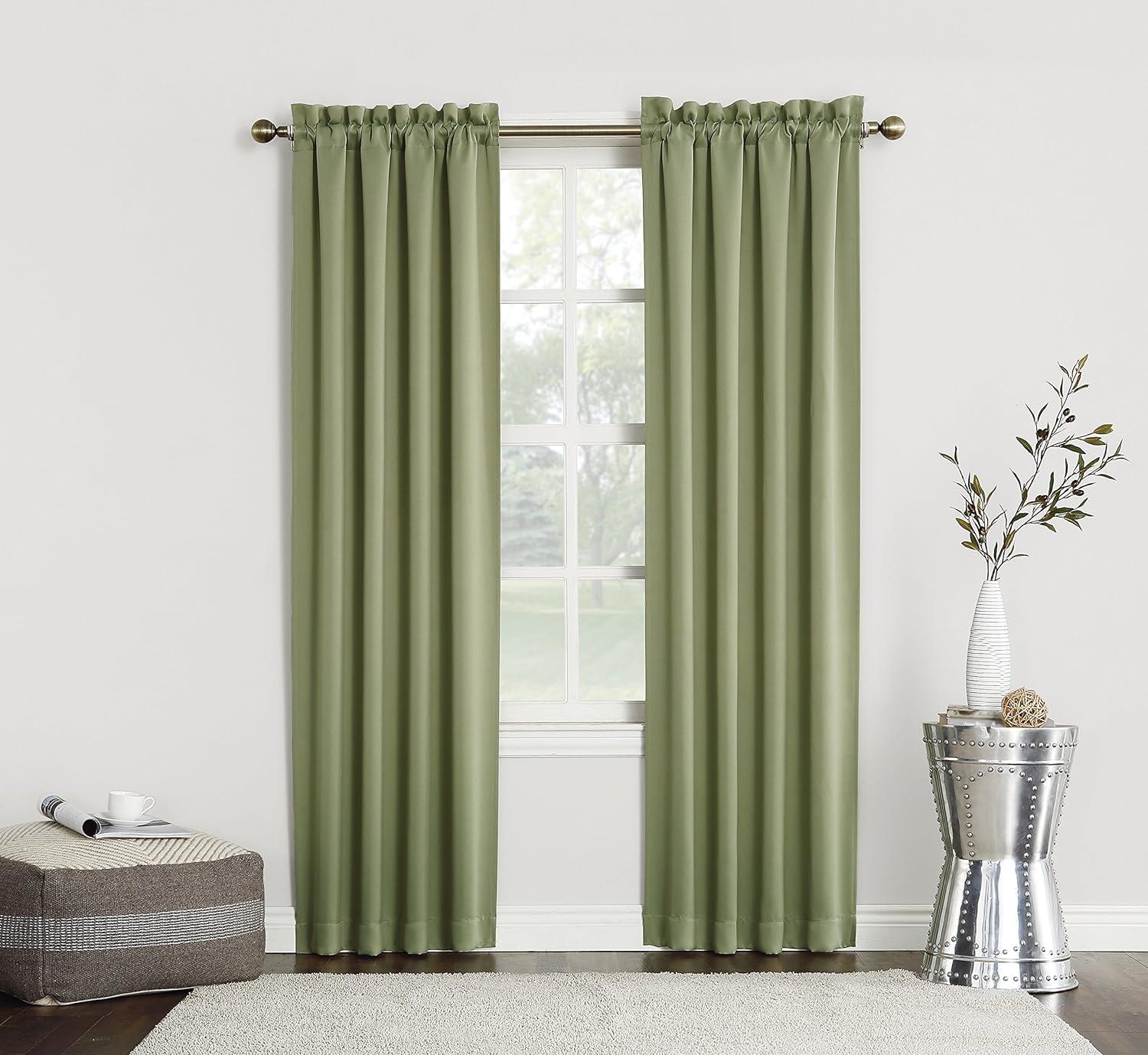 Sun Zero Blackout Kenneth Energy Saving Rod Pocket Curtain Panel