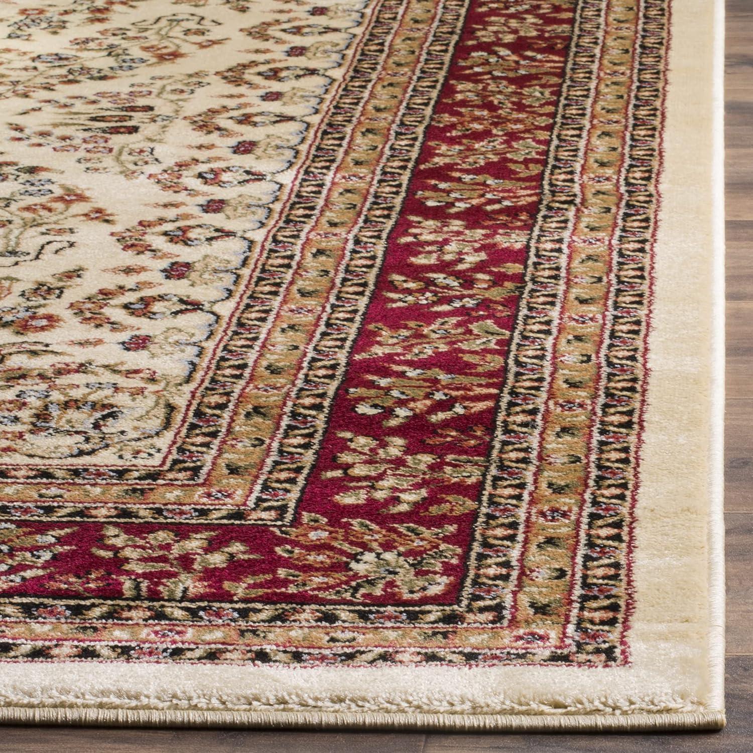 Lyndhurst Sarouk LNH331 Power Loomed Accent Rug - Ivory/Red - 3'3"x5'3" - Safavieh