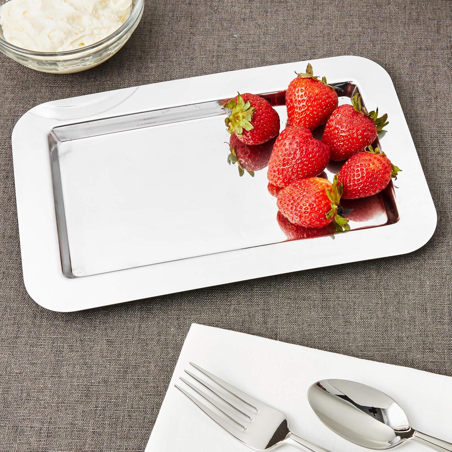 Stainless Steel Rectangular Mirror Finish Serving Tray