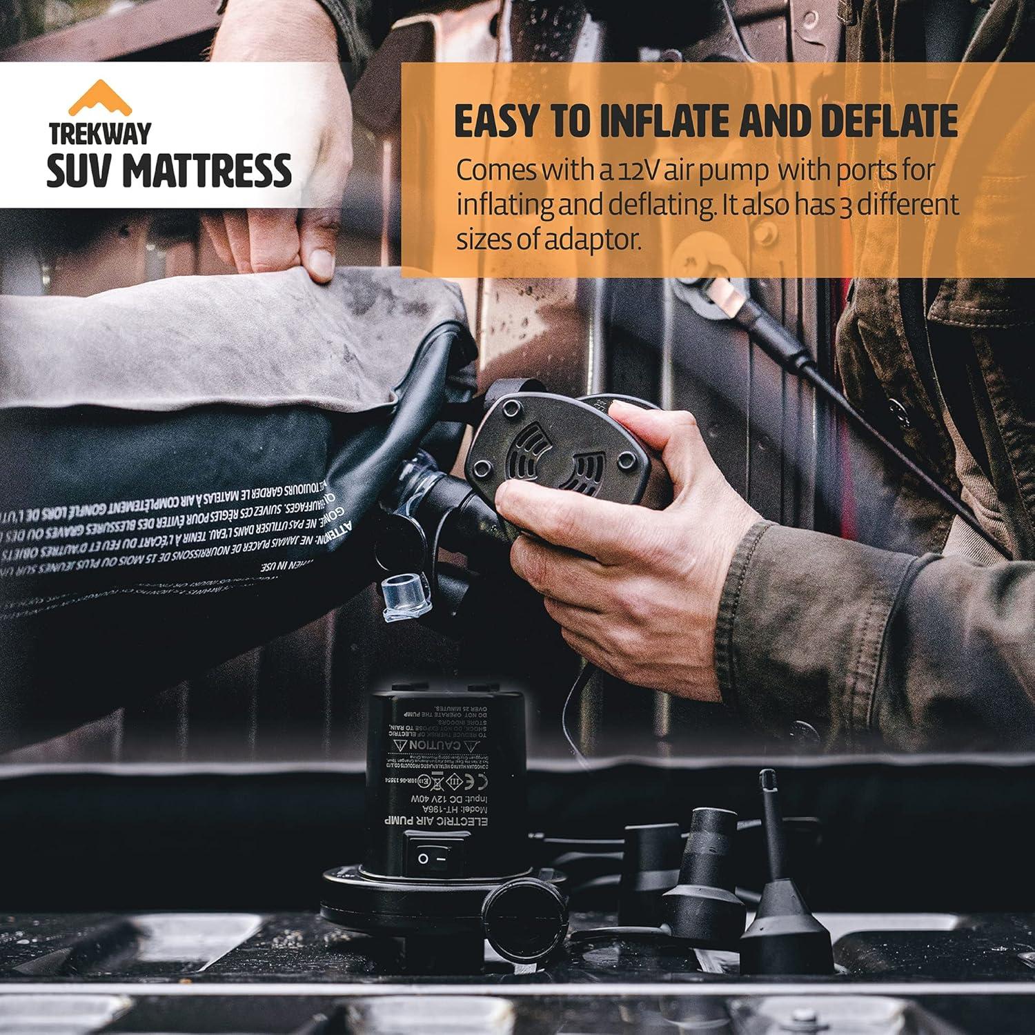 Offroading Gear SUV/Van Inflatable Air Mattress w/Side Chambers - Car Camping Bed - for 4Runner, Outback, Forester, Cherokee, RAV4, Blow Up Inflatable. from Trekway