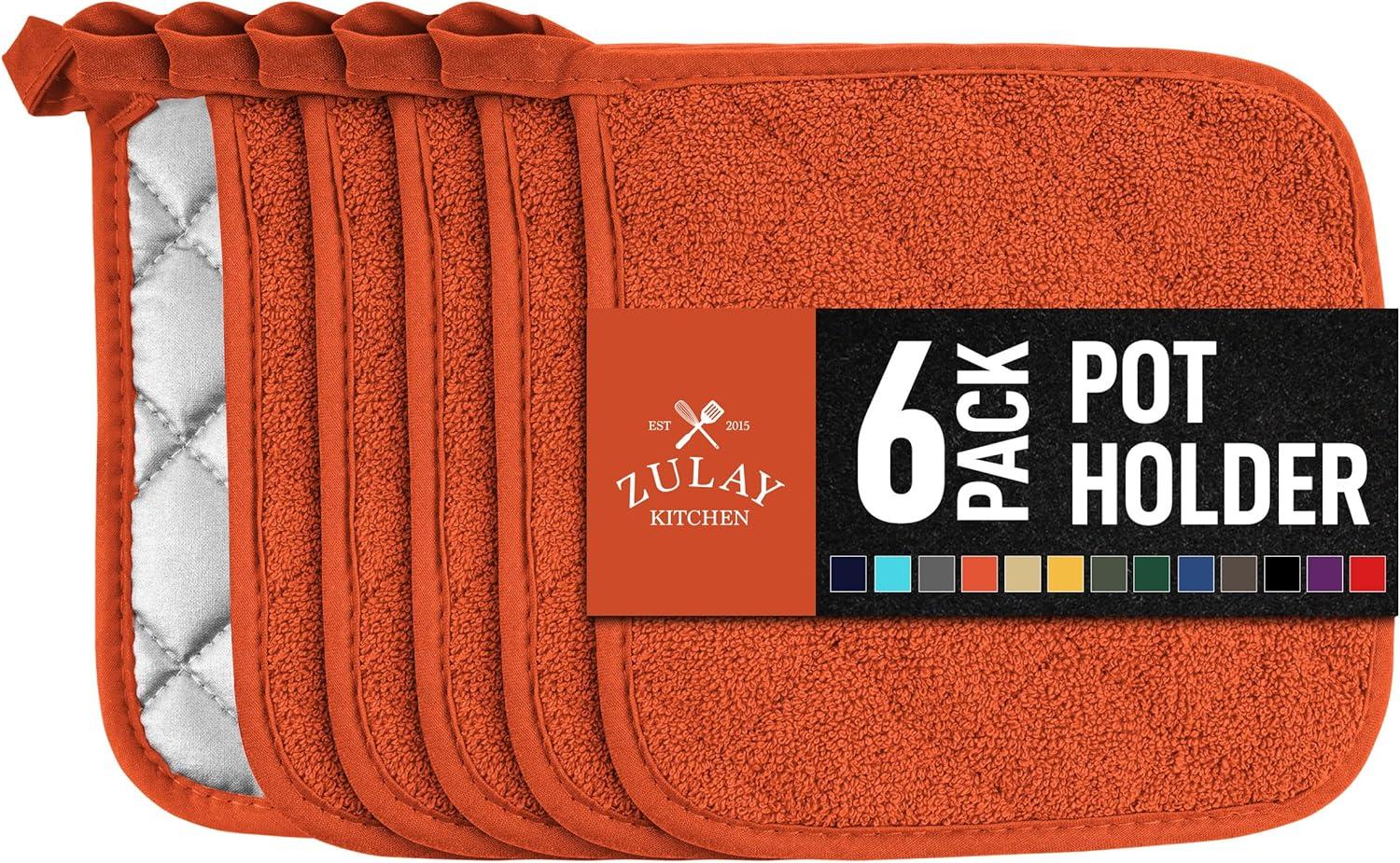 Pumpkin Orange Silicone Heat Resistant Pot Holder, 7x7 inches