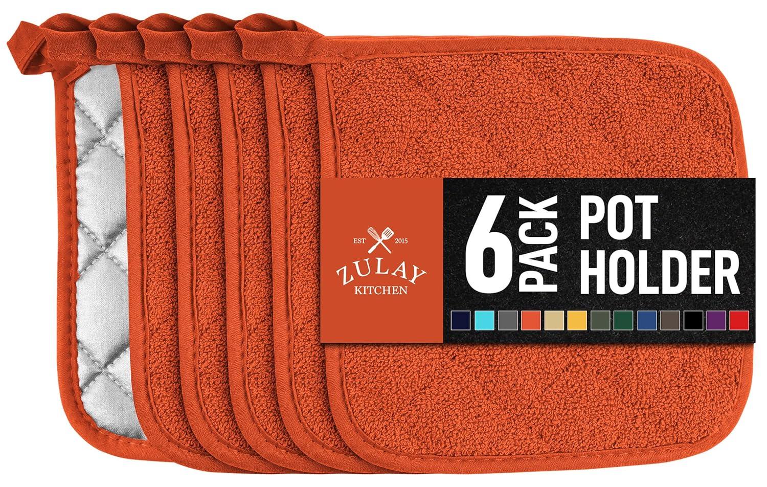 Pumpkin Orange Silicone Heat Resistant Pot Holder, 7x7 inches
