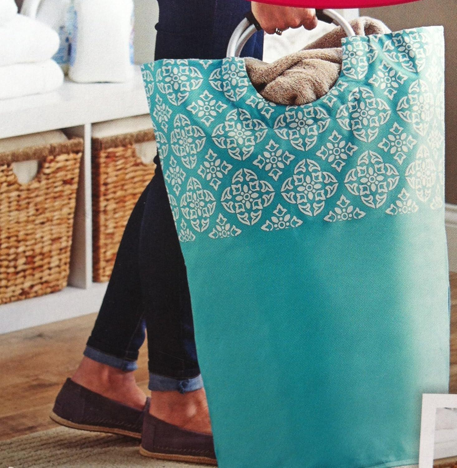 Redmon 6155 Soft Handle Medallion Teal Laundry Bag, Teal