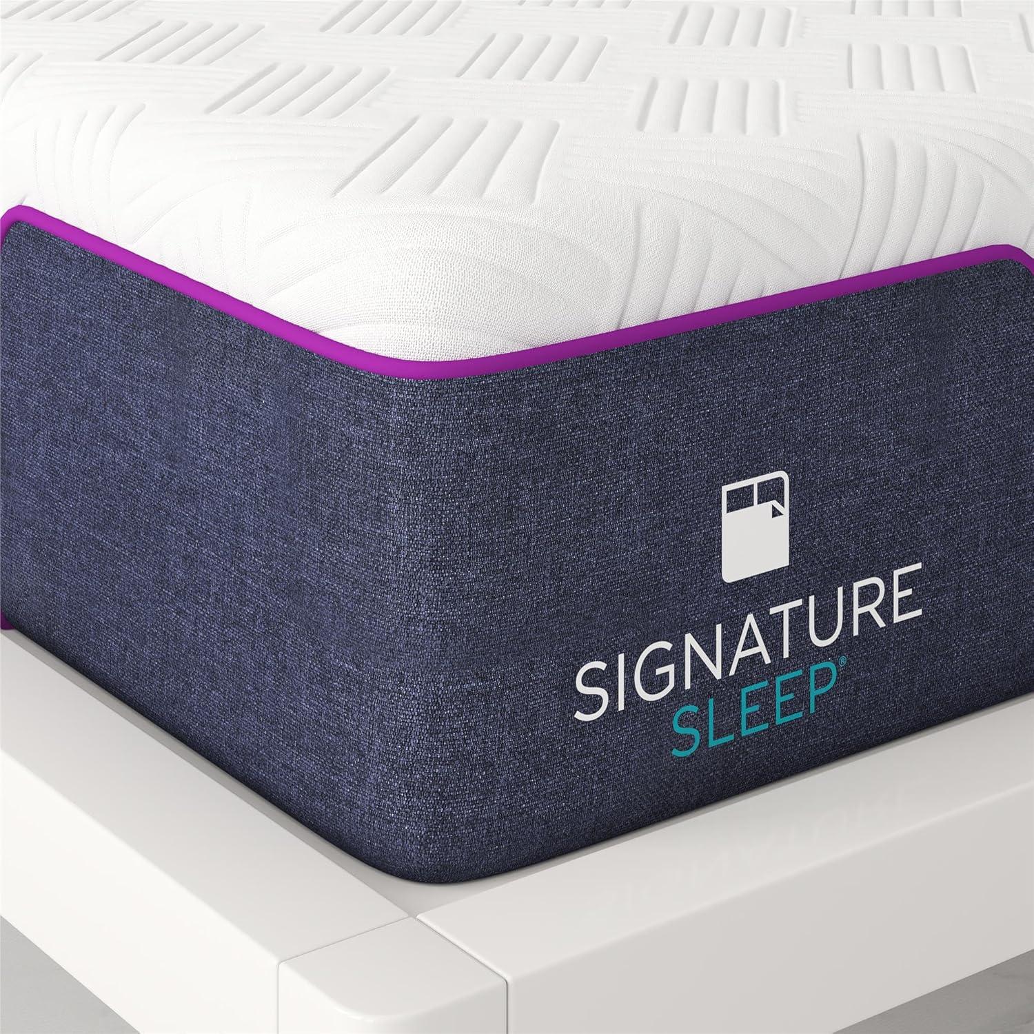 Signature Sleep Memoir 12" Memory Foam Mattress Full: Medium Firm, CertiPUR-US & OEKO-TEX Certified, 12" Thickness, Knit Cover